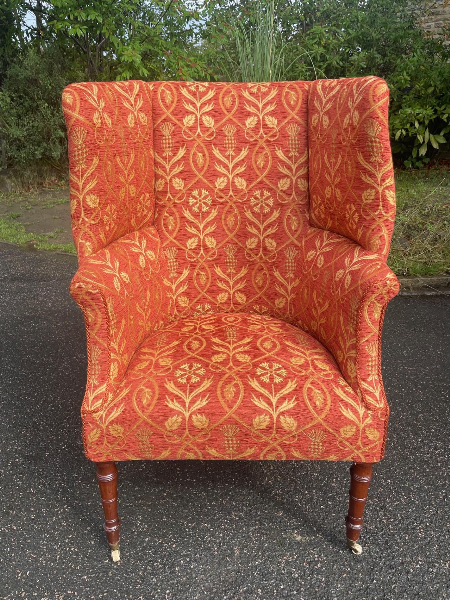 Antique Barrel Back Wing Armchair (1 of 7) Antique Barrel Back Wing Armchair (1 of 7)