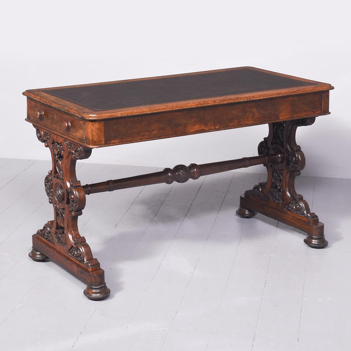Quality William IV Pollard Oak Freestanding Library/writing Table (1 of 11)