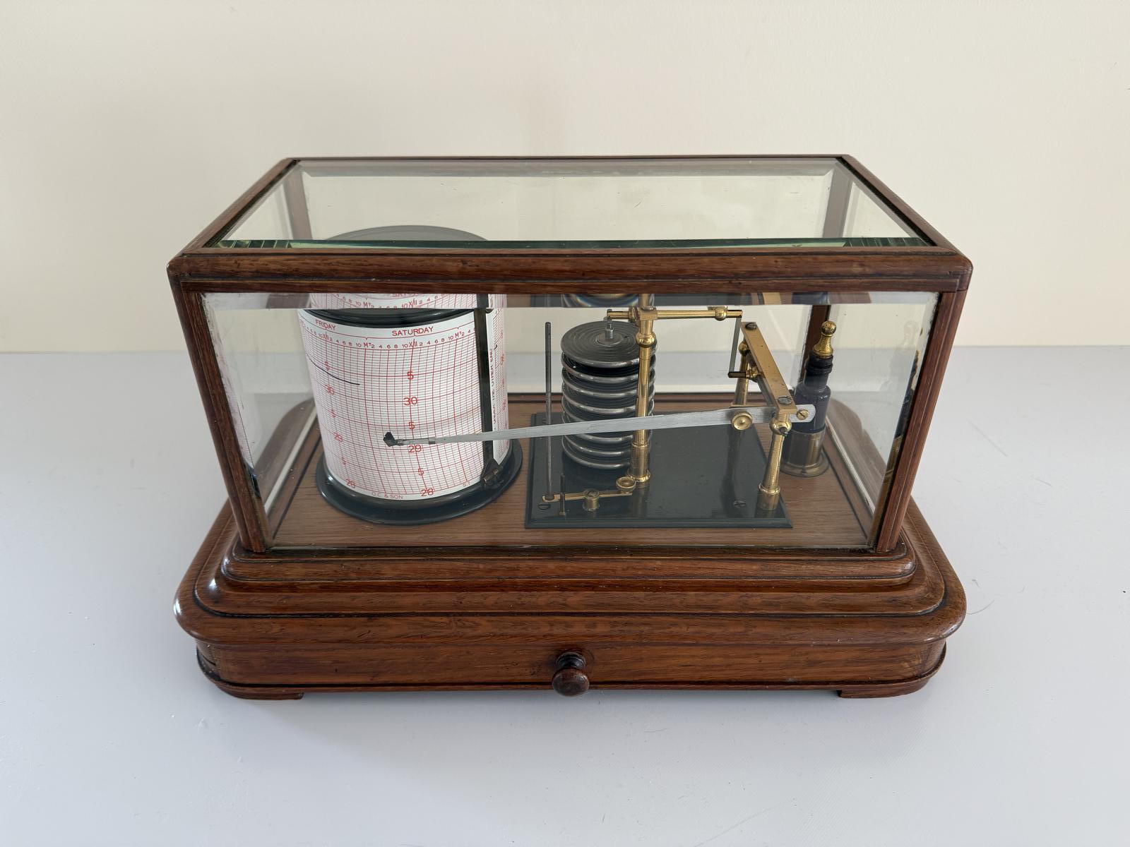 Elegant Edwardian Mahogany Barograph (1 of 8)