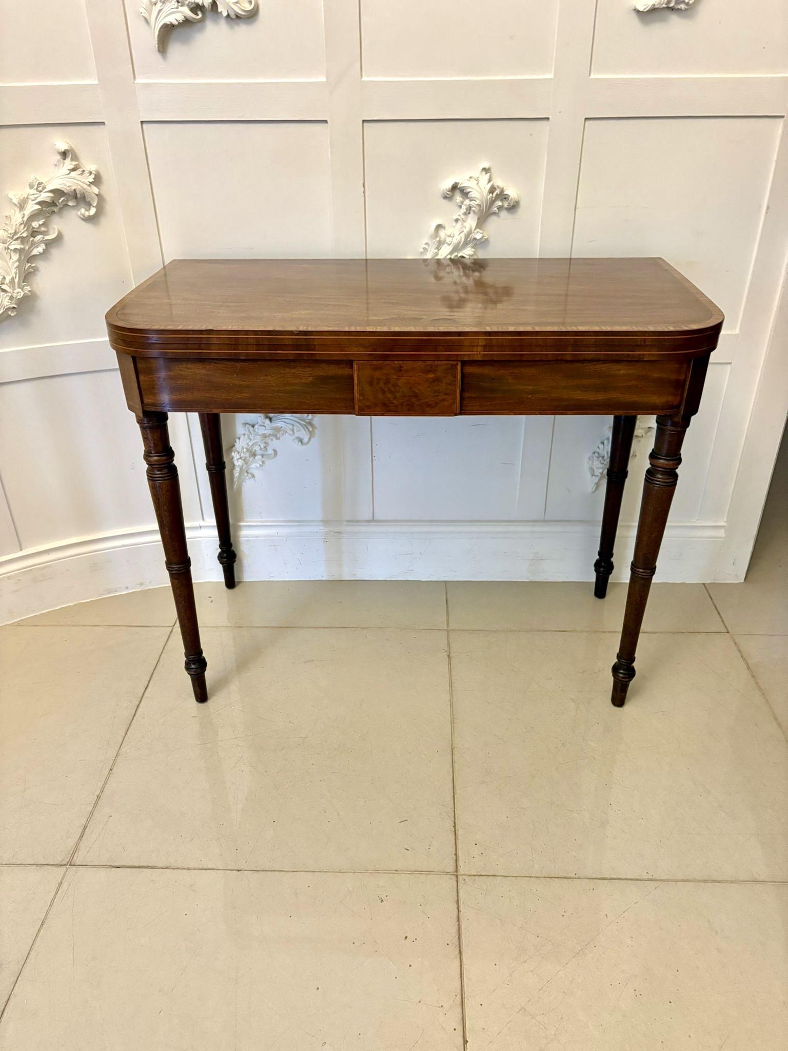 Antique Quality George III Mahogany Inlaid Card Table (1 of 9)