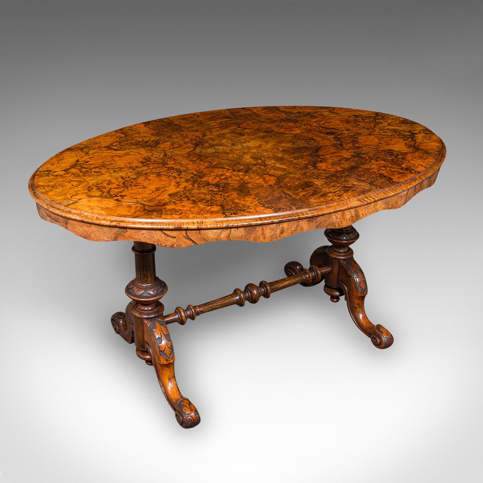 Antique Display Table, English, Burr Walnut, 4 Seat, Oval, Centre - Victorian (1 of 12) Antique Display Table, English, Burr Walnut, 4 Seat, Oval, Centre - Victorian (1 of 12)