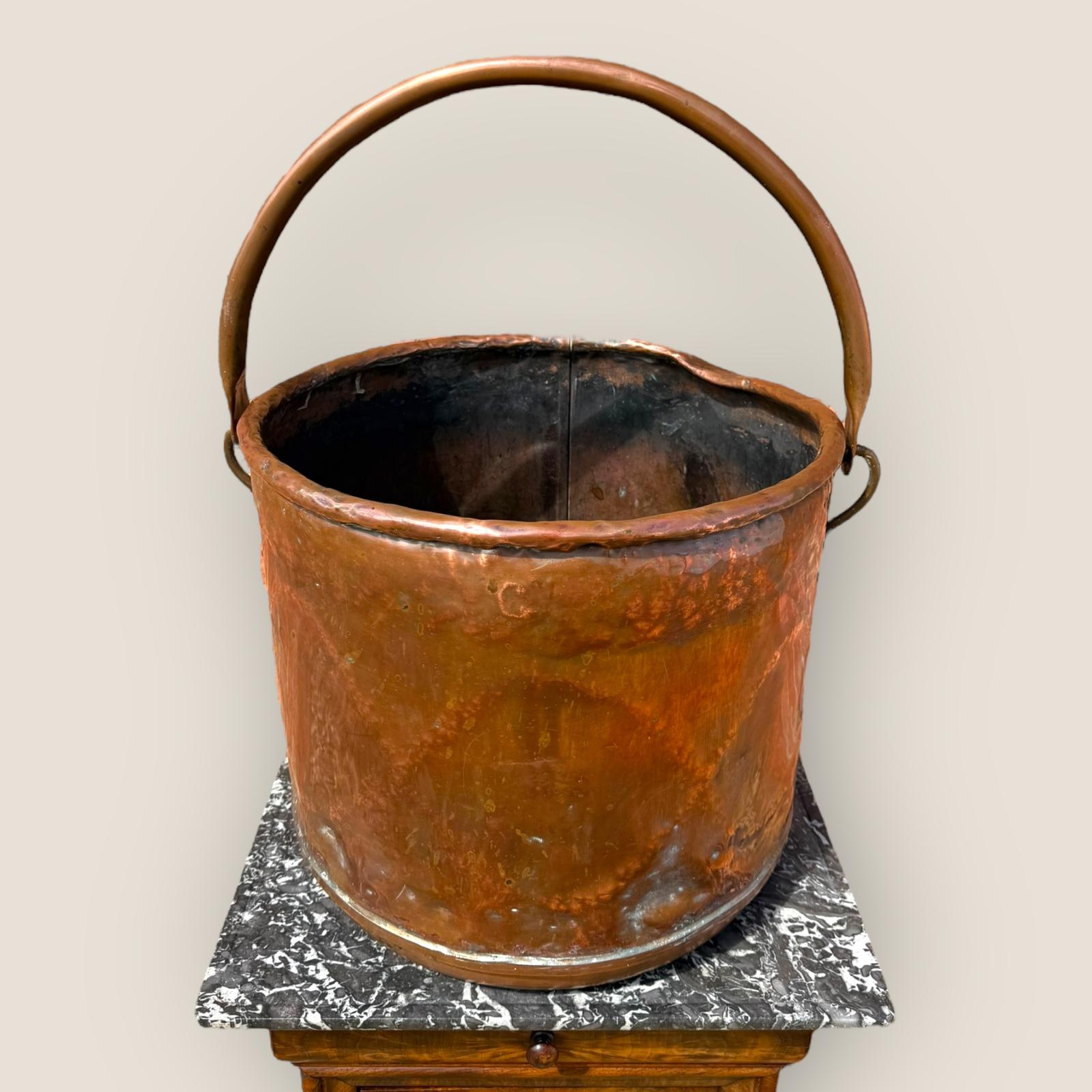 Large Antique Copper Firewood Bucket (1 of 7) Large Antique Copper Firewood Bucket (1 of 7)