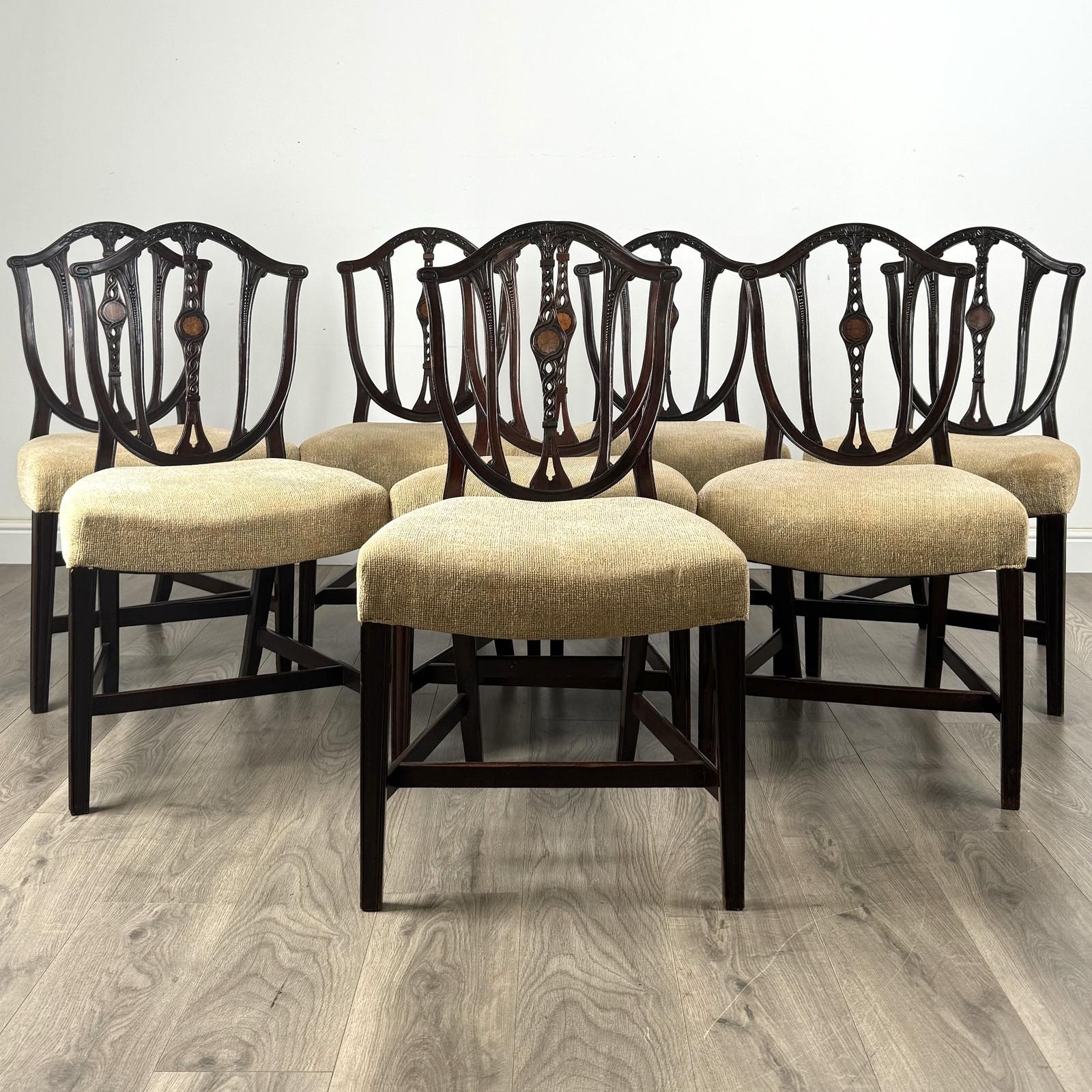 Antique 18th Century Set of 8 Hepplewhite Style Dining Chairs (1 of 10)