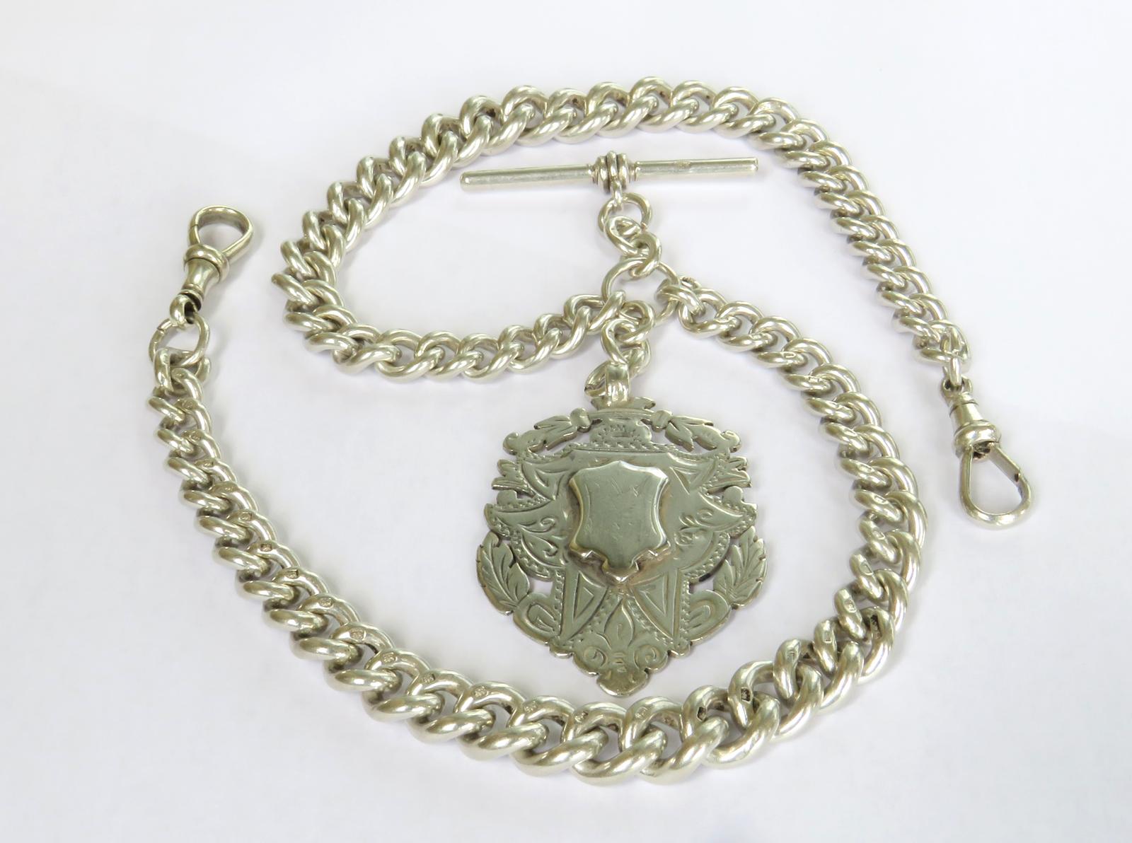 Antique Silver Double Pocket Watch Albert Chain / Necklace (1 of 4) Antique Silver Double Pocket Watch Albert Chain / Necklace (1 of 4)