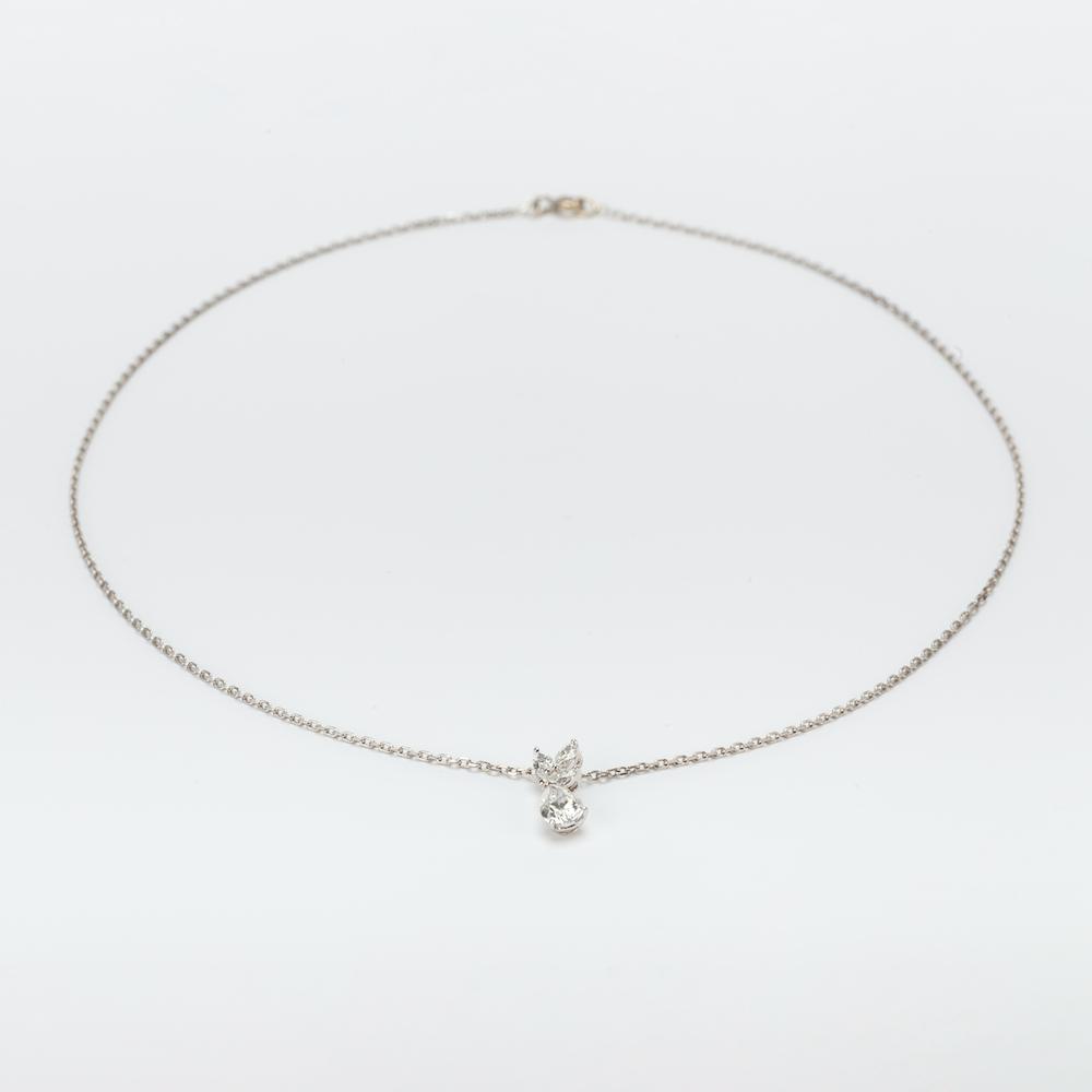 Vintage French Platinum 0.85 Carat Pear & Marquise Cut Diamond Pendant (1 of 6)