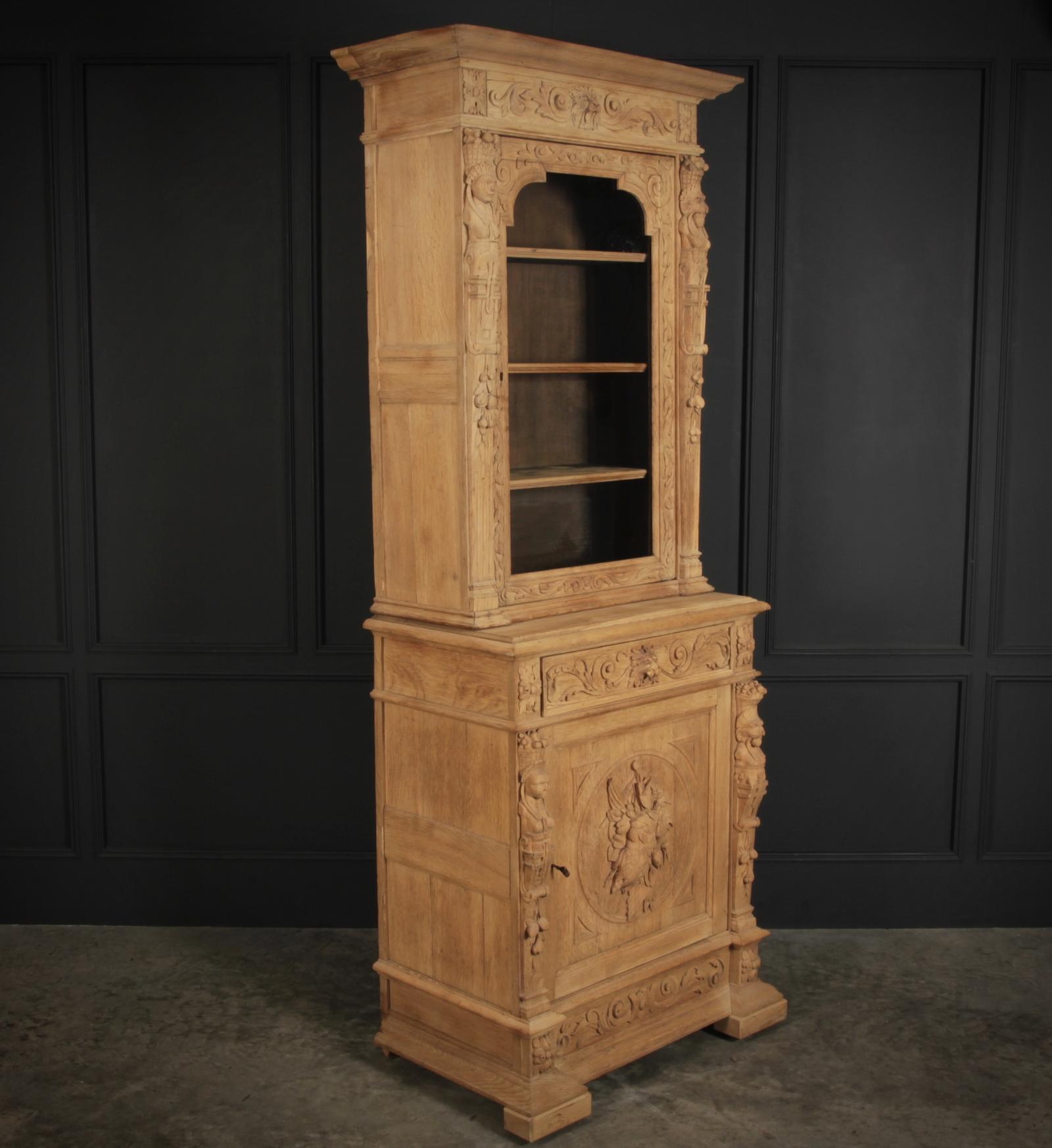 Slim Bleached Oak Glazed Bookcase (1 of 16) Slim Bleached Oak Glazed Bookcase (1 of 16)