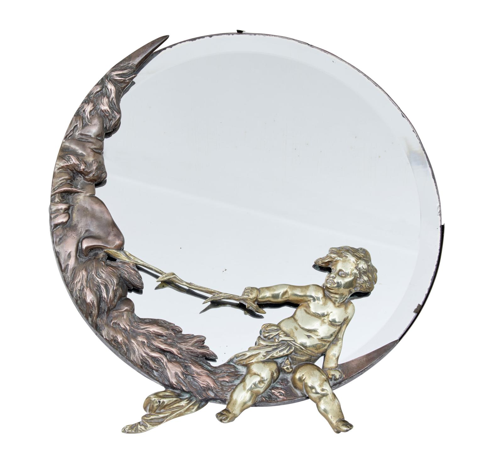 Period Art Deco Bronze & Brass Table Mirror (1 of 6)