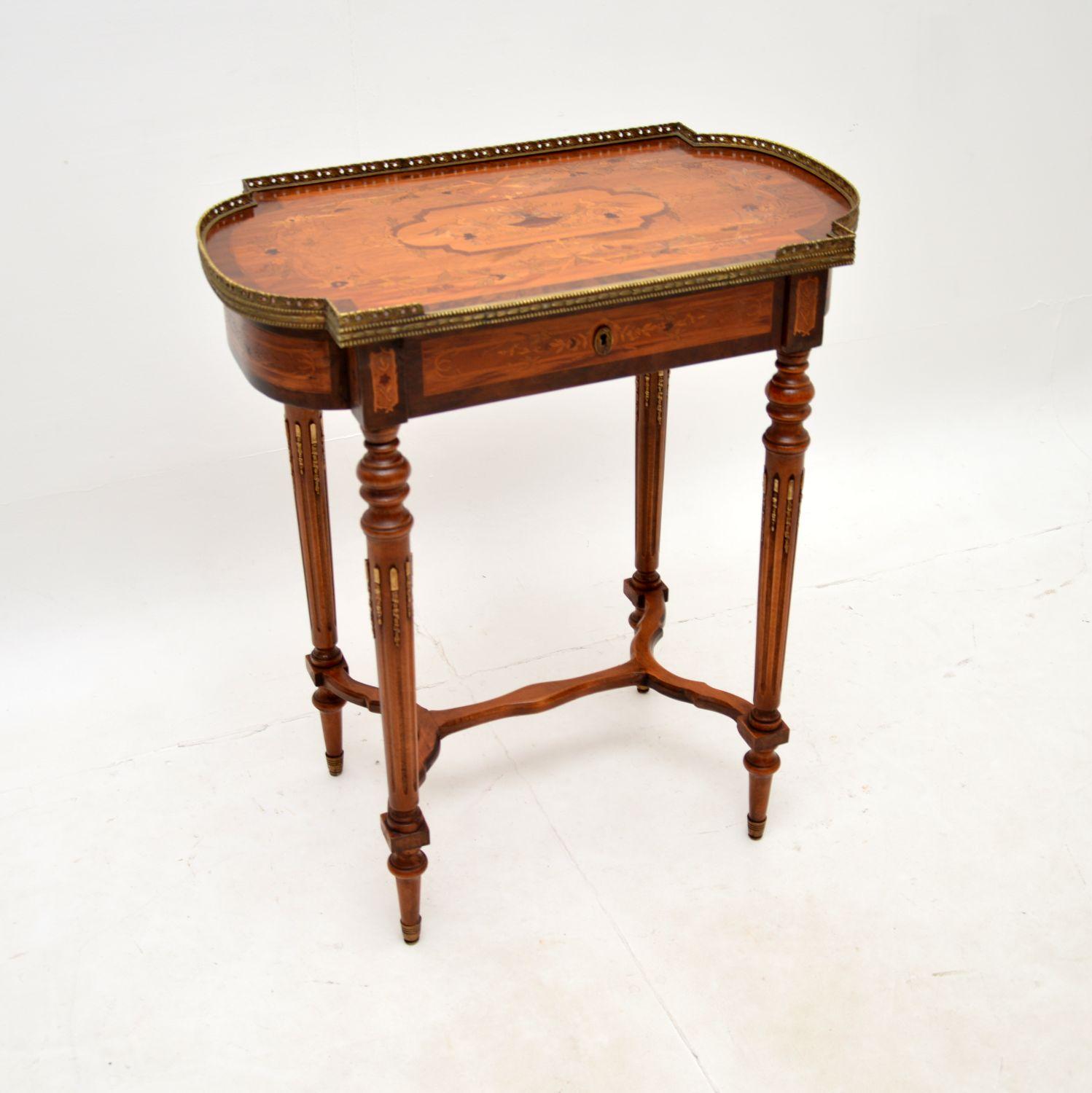 Antique French Inlaid Marquetry Side Table (1 of 12) Antique French Inlaid Marquetry Side Table (1 of 12)