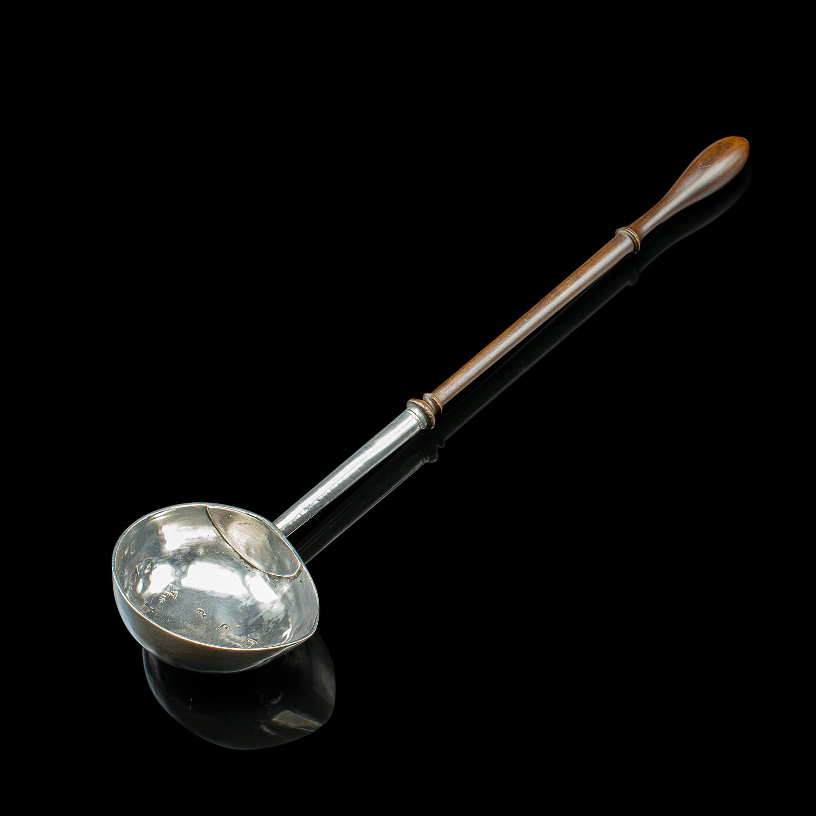 Antique Toddy Ladle, English, Silver, Long Serving Spoon, Hallmarked, Georgian (1 of 7)