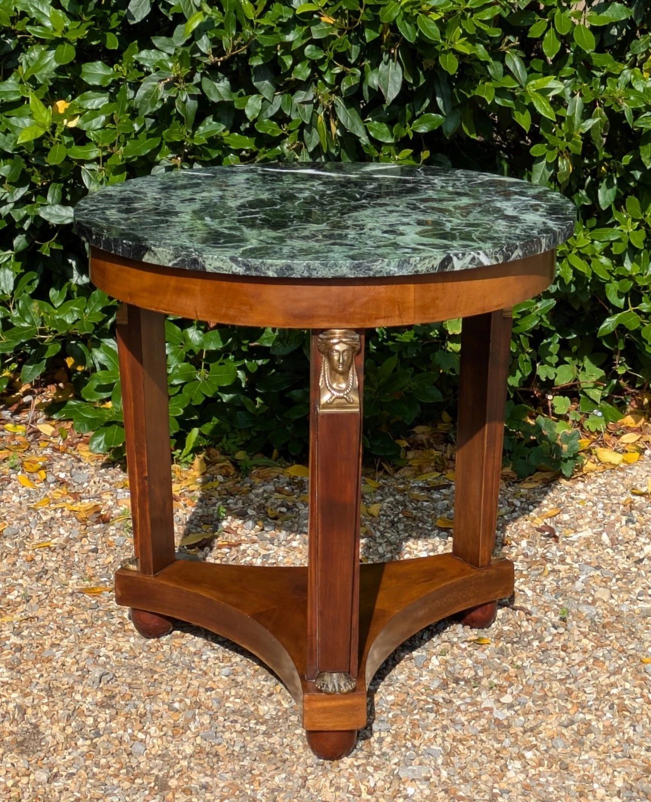 Antique French Gueridon Table Marble Top (1 of 6)