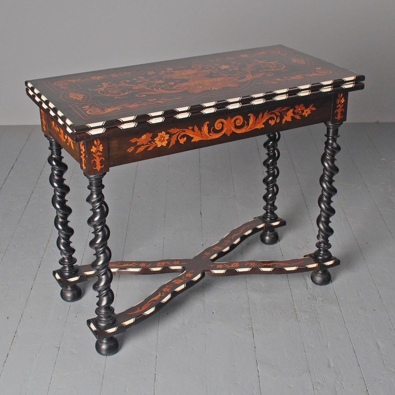 North Italian Marquetry & Ebonised Walnut Games Table (1 of 15) North Italian Marquetry & Ebonised Walnut Games Table (1 of 15)