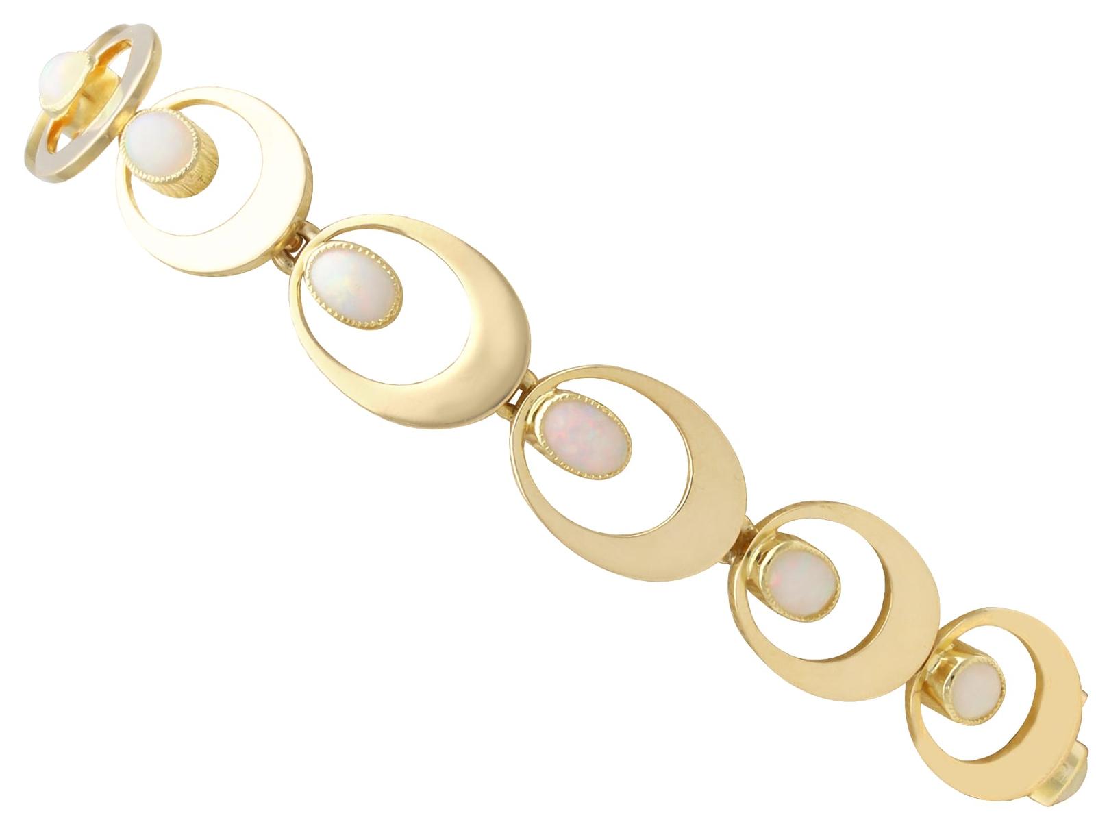 Antique 2.65ct Opal & 15k Yellow Gold Bracelet c.1900 (1 of 15)
