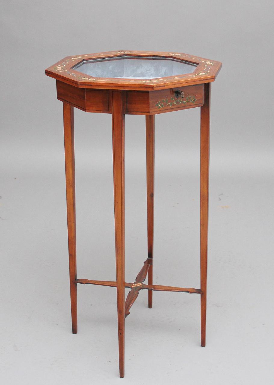 19th Century Satinwood & Painted Bijouterie Table (1 of 10)