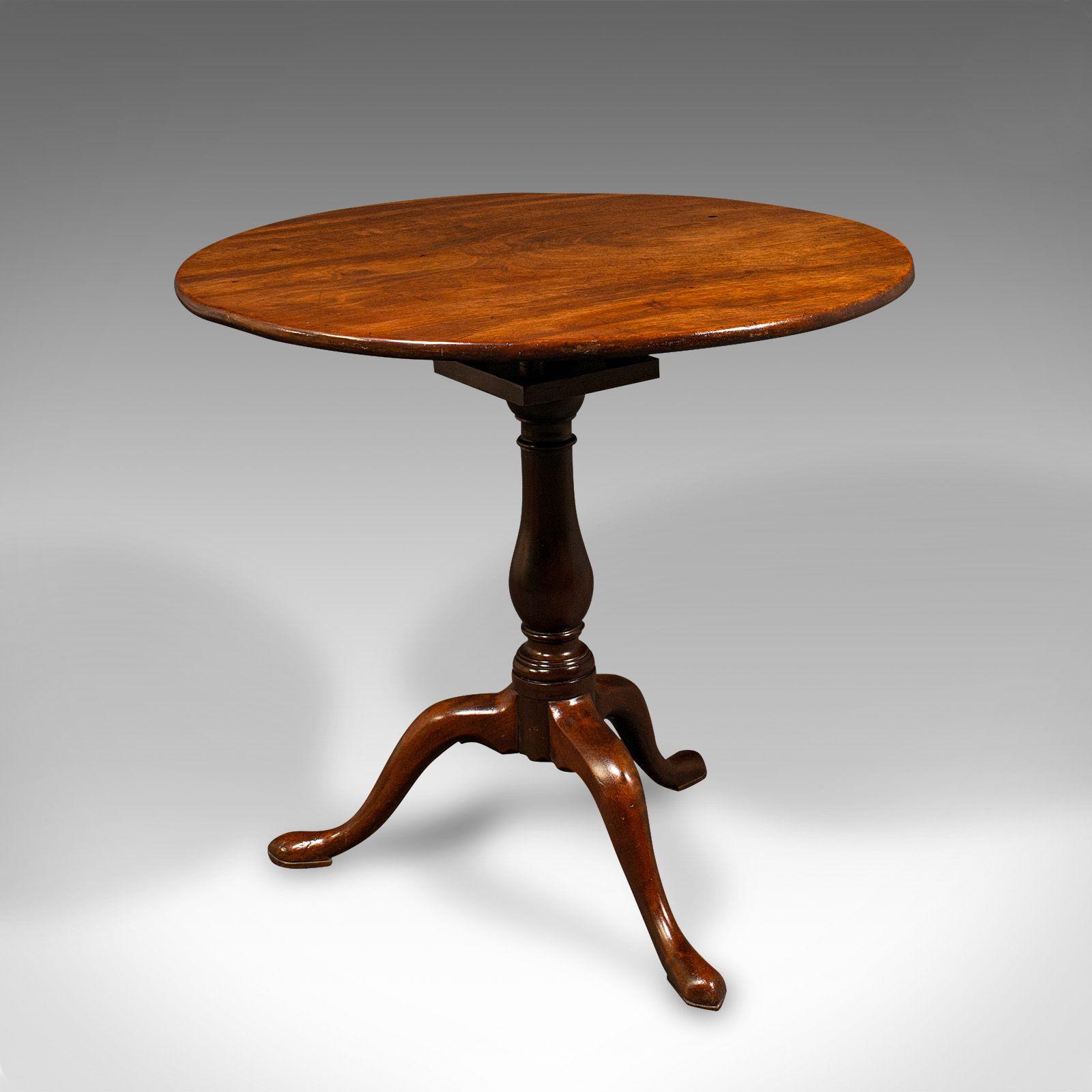 Antique Tilt Top Table, English, Occasional, Birdcage Mount - Georgian c.1750 (1 of 9)