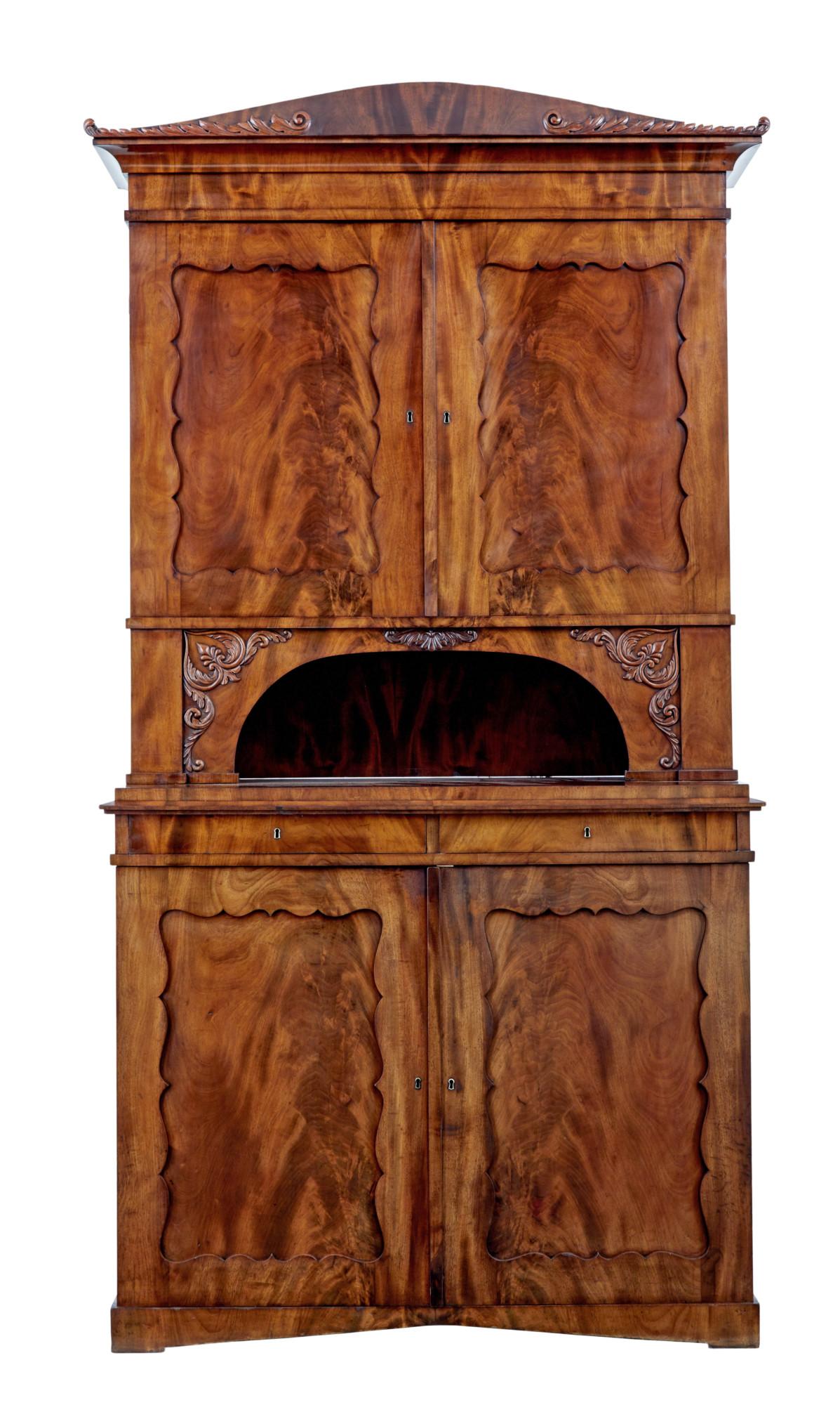 Mid 19th Century Danish Flame Mahogany Cabinet (1 of 8)