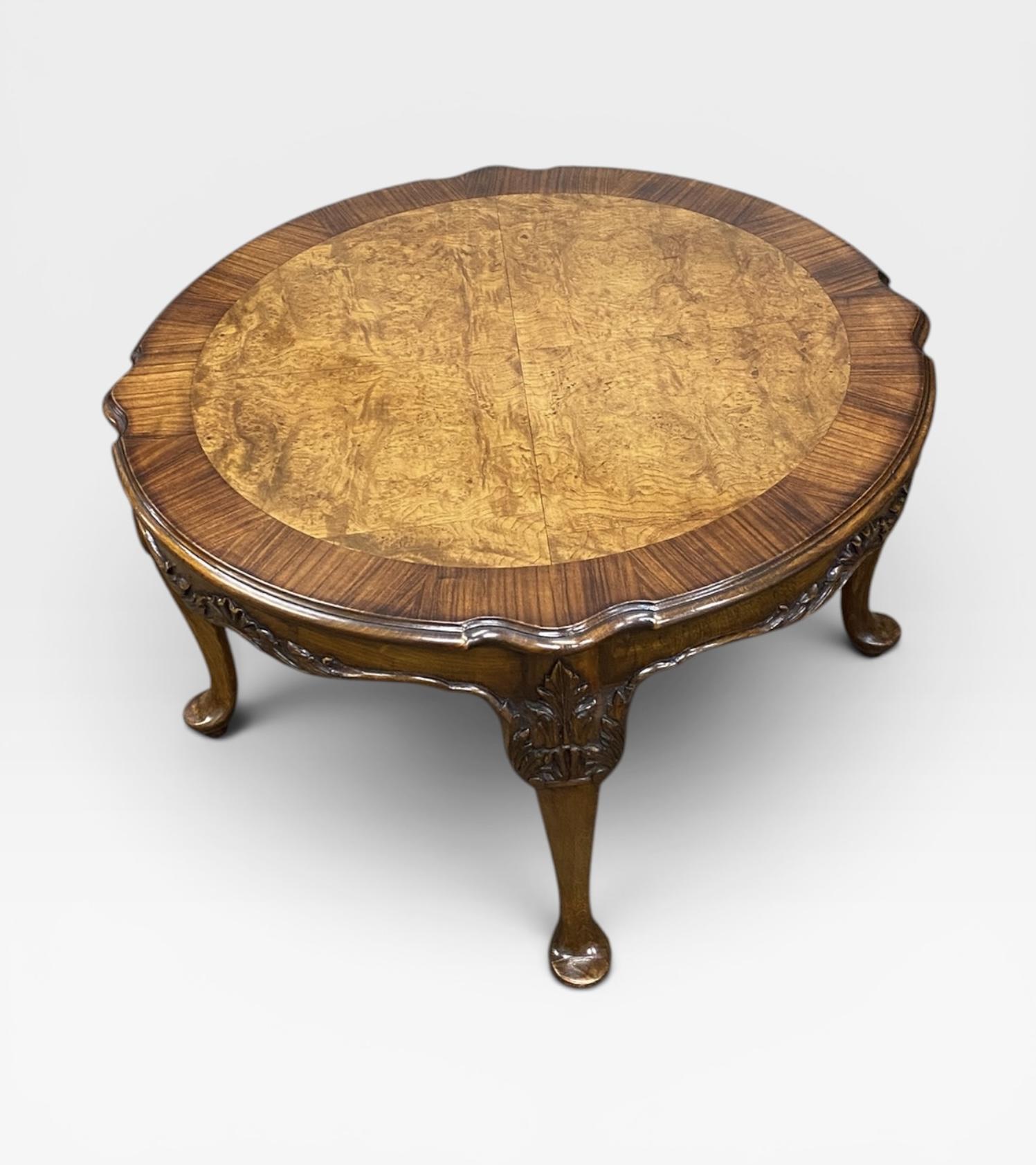 Stunning Queen Anne Style Burr Walnut Coffee Table c.1930 (1 of 6) Stunning Queen Anne Style Burr Walnut Coffee Table c.1930 (1 of 6)