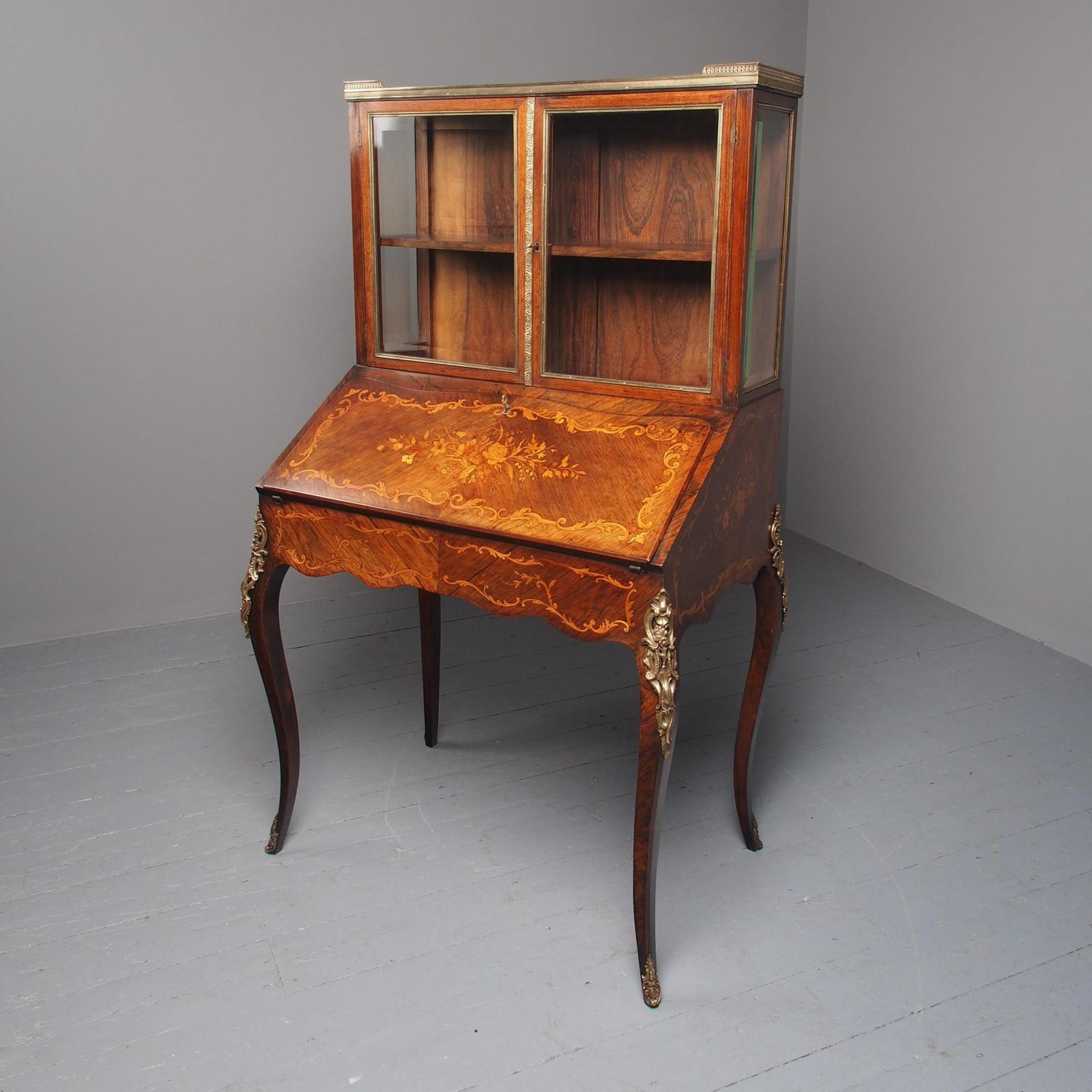 Antique French Inlaid Rosewood Bonheur du Jour (1 of 17) Antique French Inlaid Rosewood Bonheur du Jour (1 of 17)