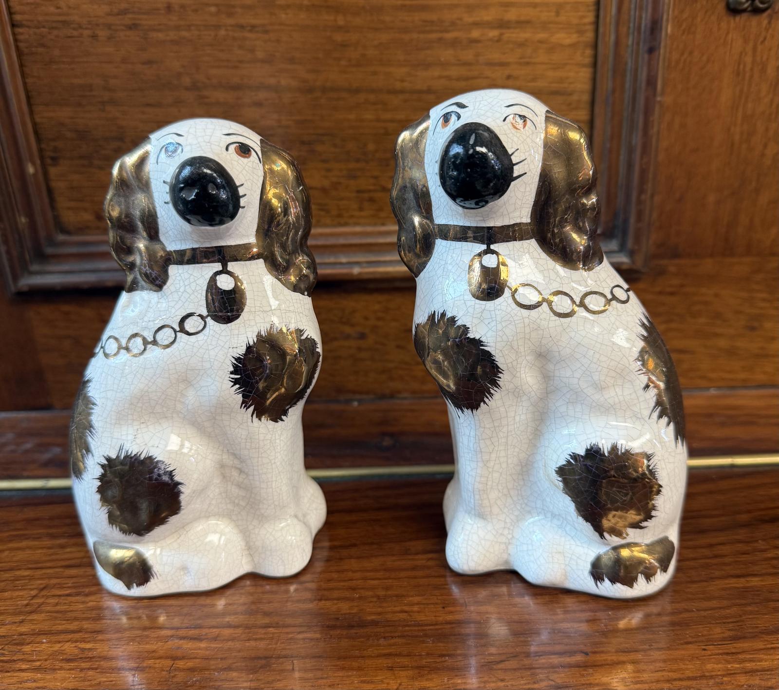 Pair of Small Antique Staffordshire Dogs c.1900 (1 of 5)