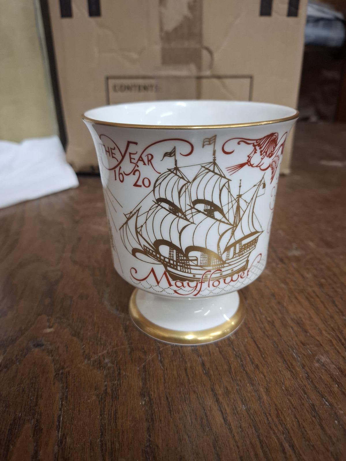 Coalport Bone China Mayflower 1970 350th Anniversary Chalice - Donald Brindley (1 of 6)