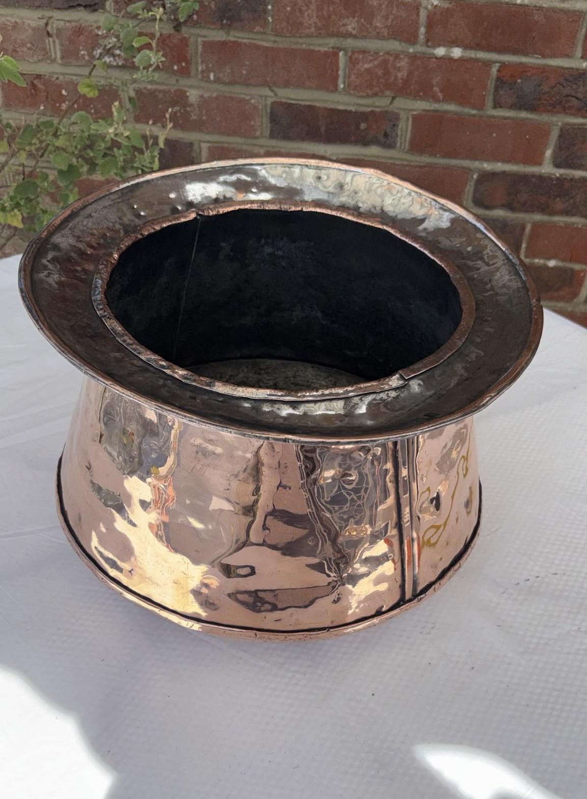 20th Century Copper Planter with Silver Top Edge (1 of 3) 20th Century Copper Planter with Silver Top Edge (1 of 3)