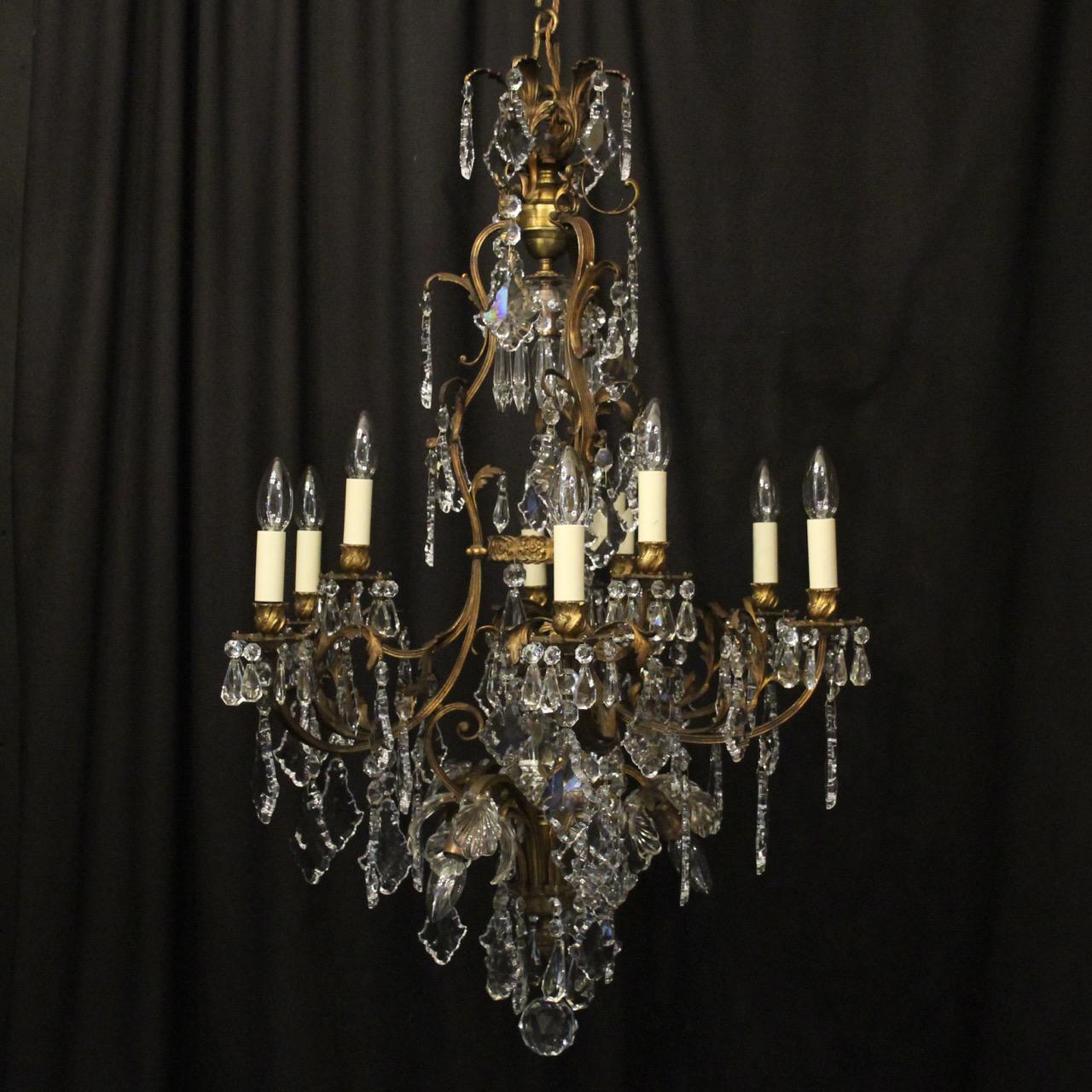 French Gilded Bronze Birdcage Crystal Chandelier (1 of 10)