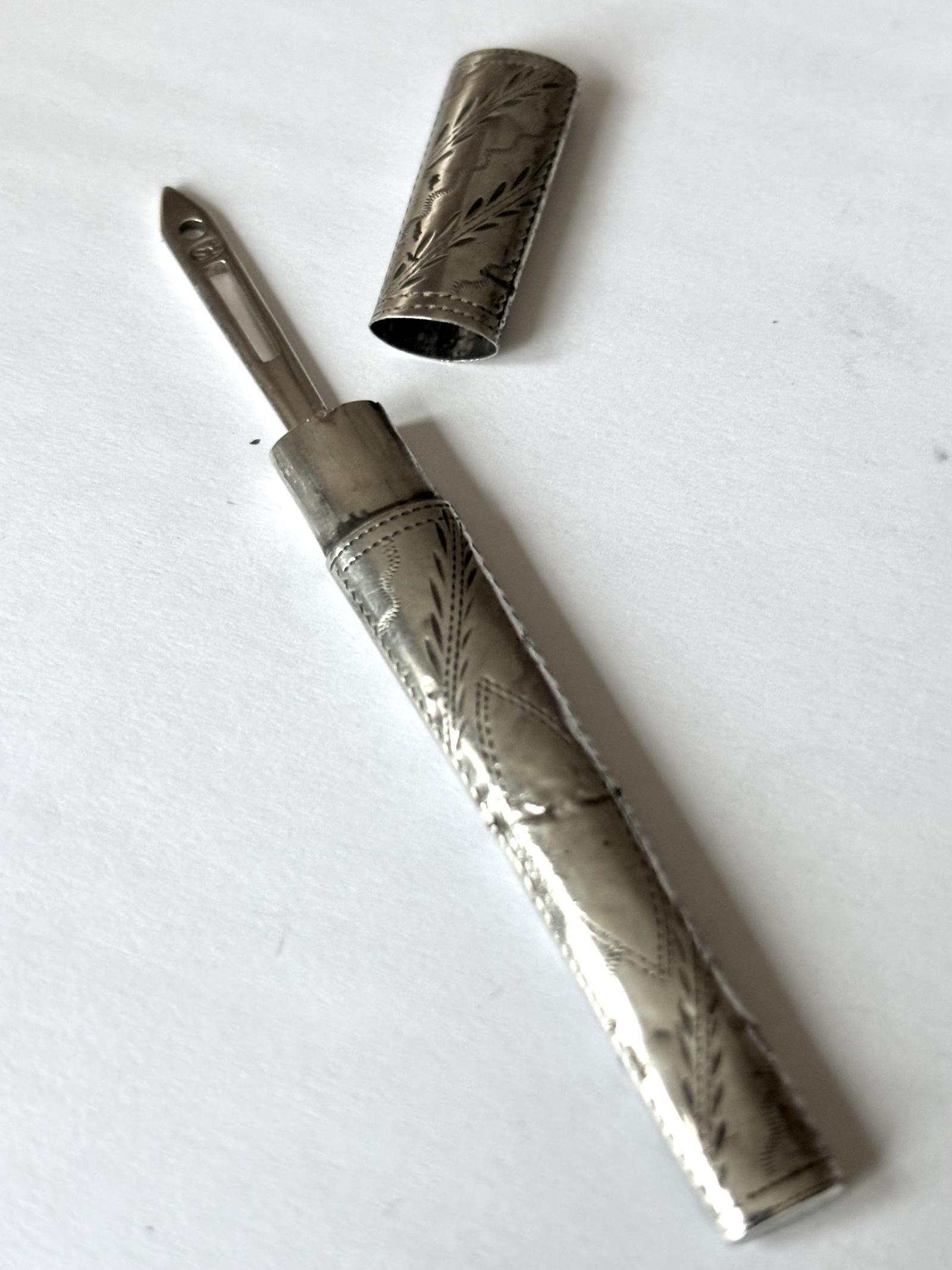 George III Sterling Silver Needle Case & Bodkin Both Samuel Pemberton C1792 (1 of 8)