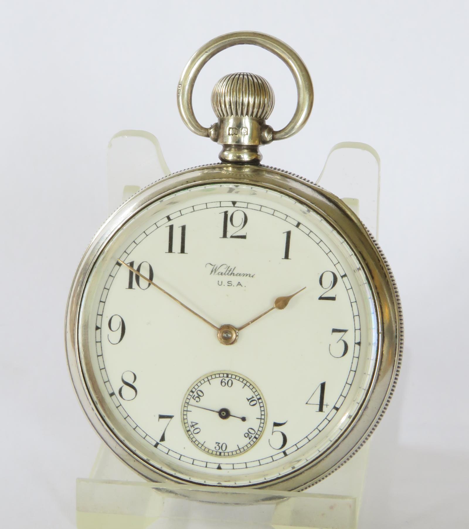 Pocket Watch: Antique Silver Waltham Pocket Watch - LA497393
