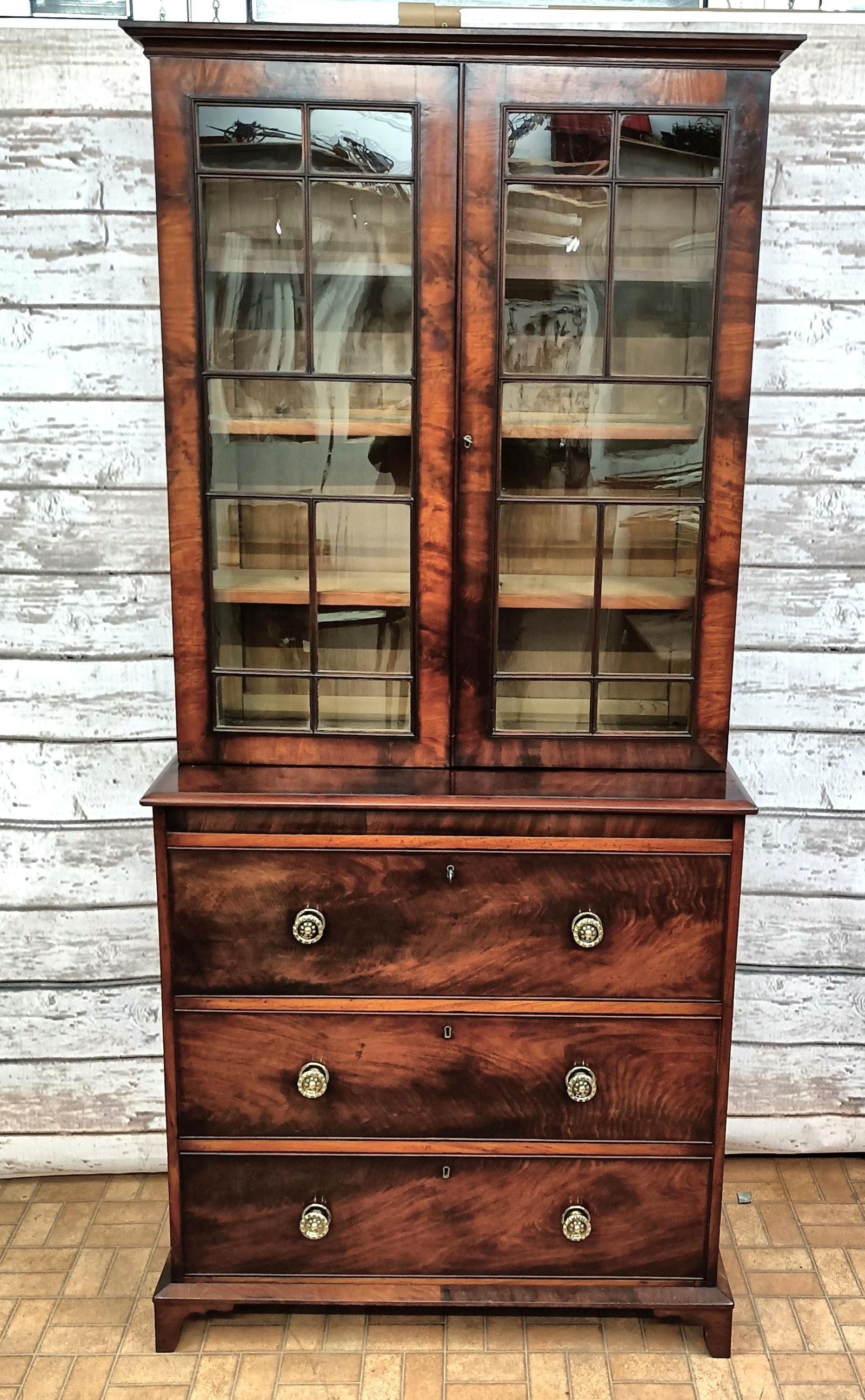 Victorian Mahogany Bookcase on Chest (1 of 7)