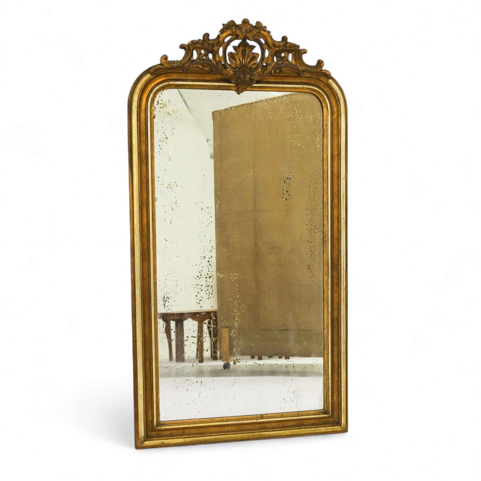 Elegant Louis Philippe Gilt Mirror -Timeless French Overmantle Accent (1 of 17)