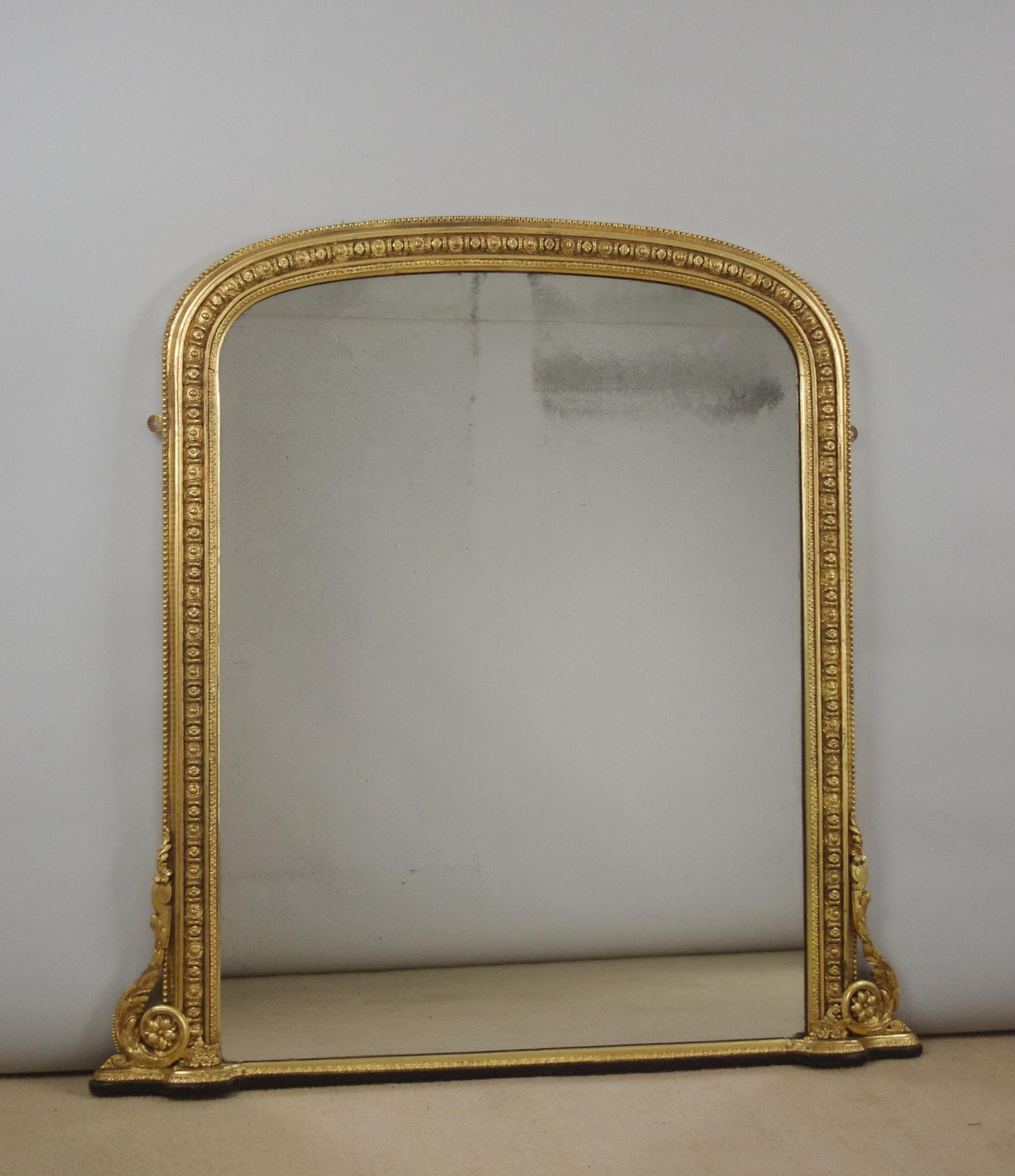 Victorian Gilt Arch Top Overmantle Mirror (1 of 8)