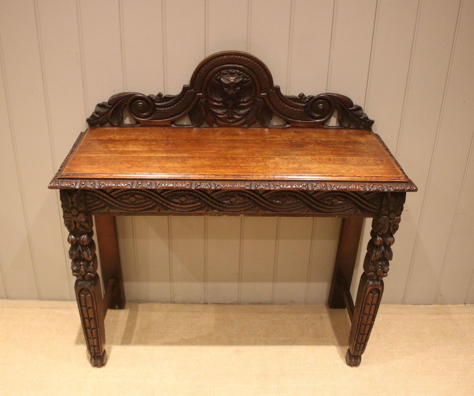 Victorian Carved Oak Hall Table (1 of 12)