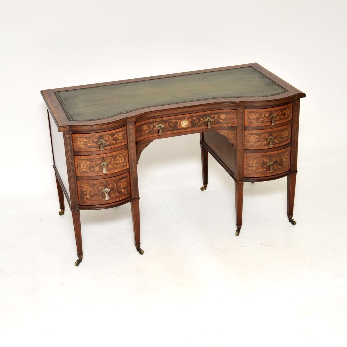 Antique Edwardian Inlaid Mahogany Desk by Edwards & Roberts (1 of 13)