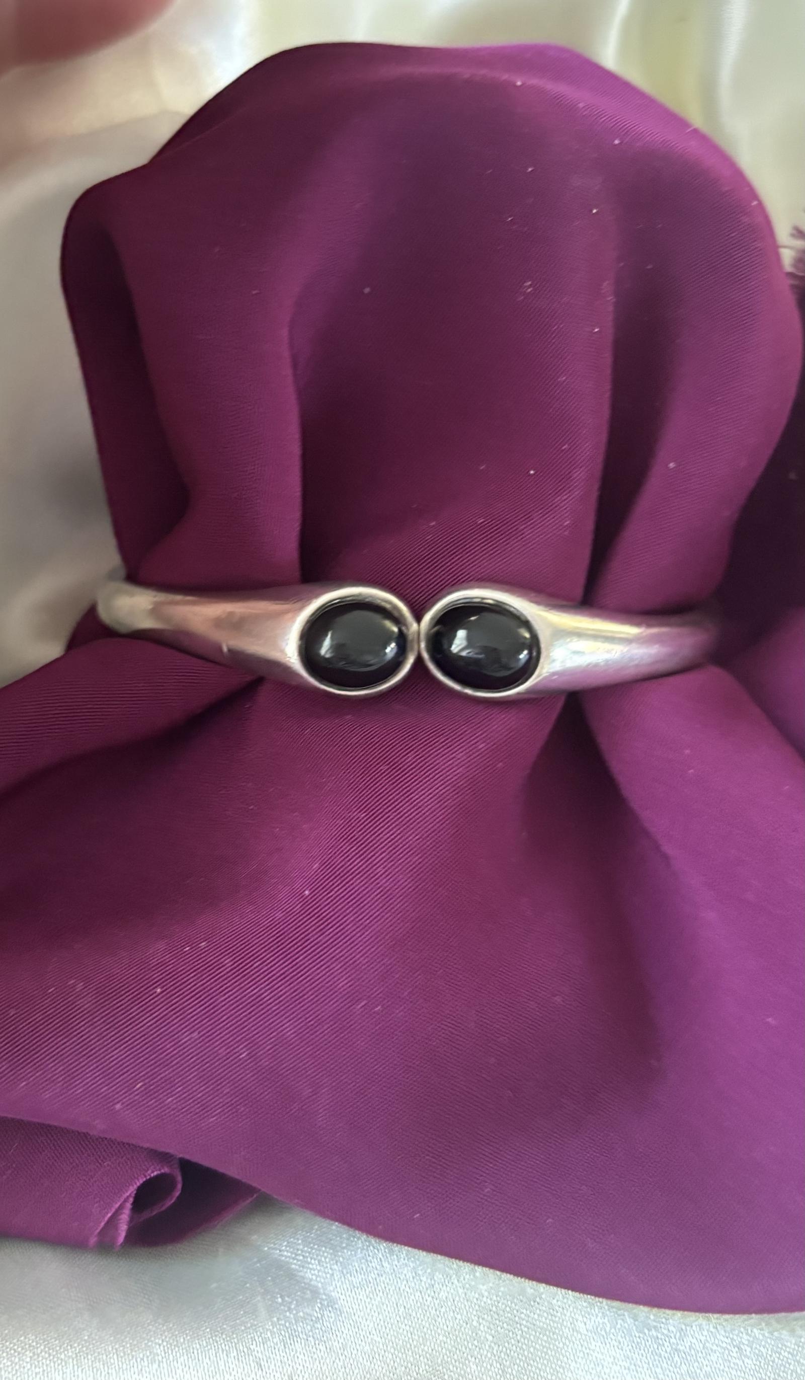 Vintage Silver & Onyx Bangle by Franz Scheurle (1 of 14) Vintage Silver & Onyx Bangle by Franz Scheurle (1 of 14)