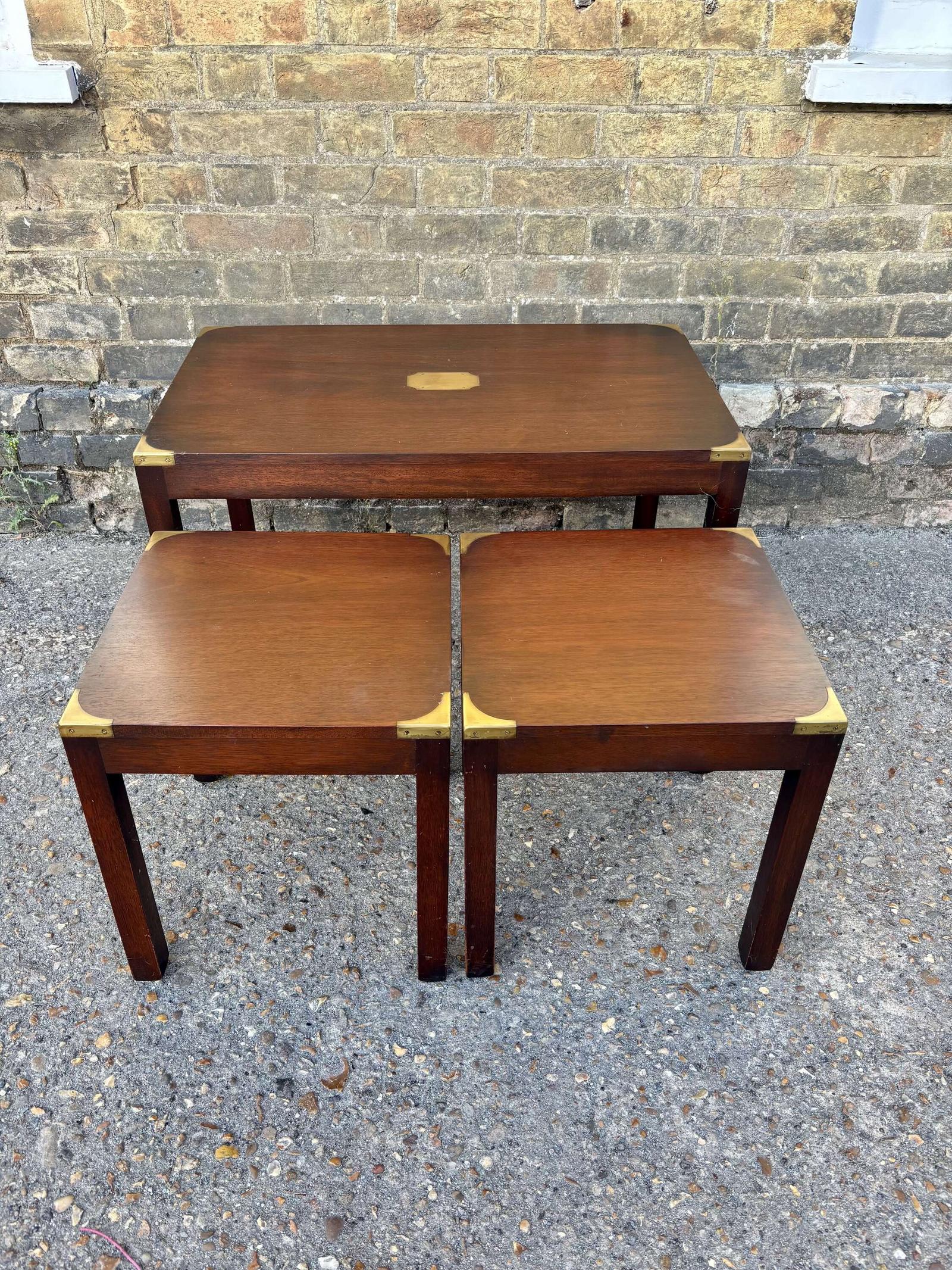 Antique Vintage Nesting Tables Nest Campaign Military Brass Harrods Ke (1 of 7)
