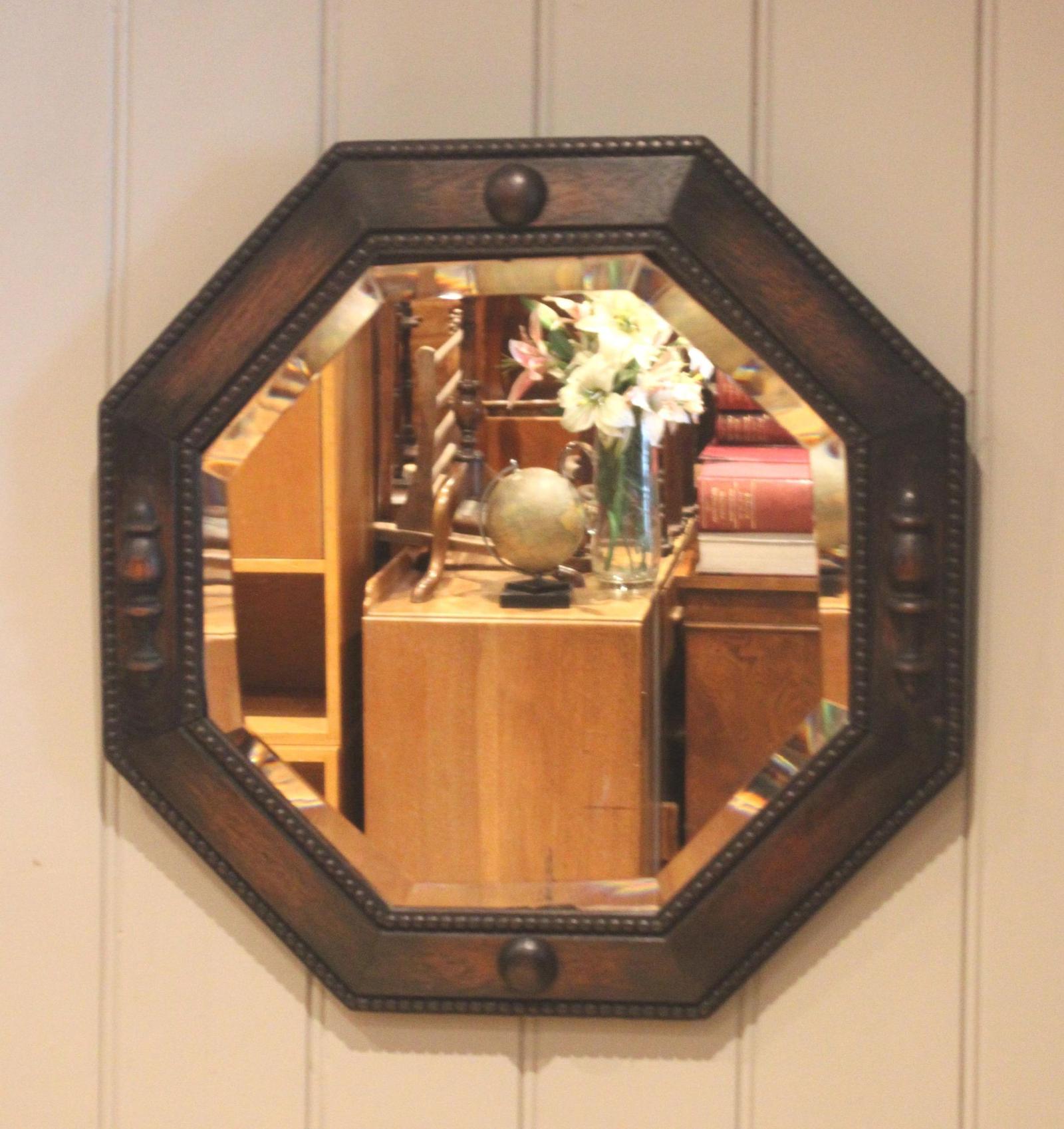 Carved Oak Wall Mirror (1 of 9)