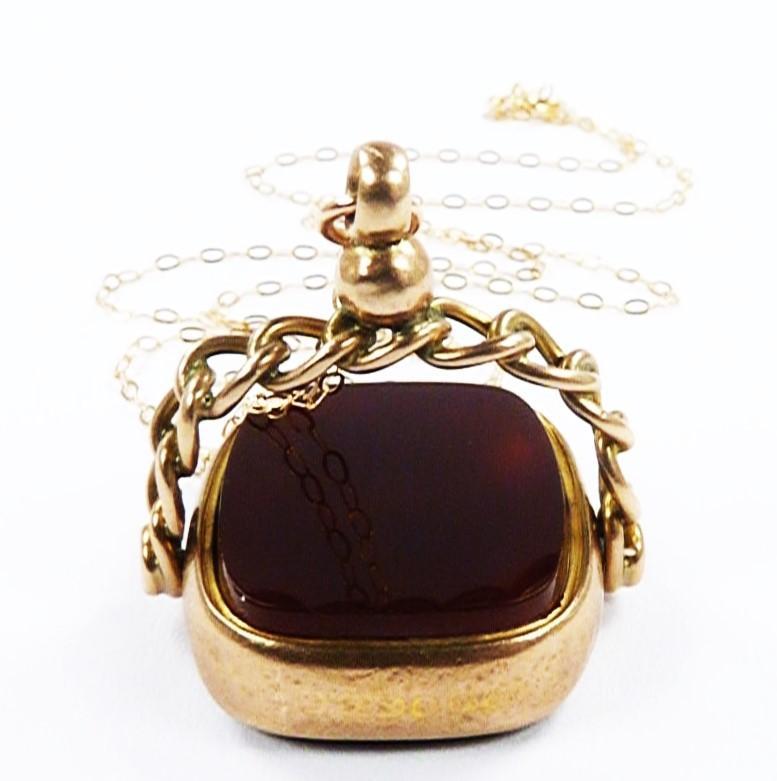 Antique Fully Hallmarked English Gold Fob on Chain (1 of 10)