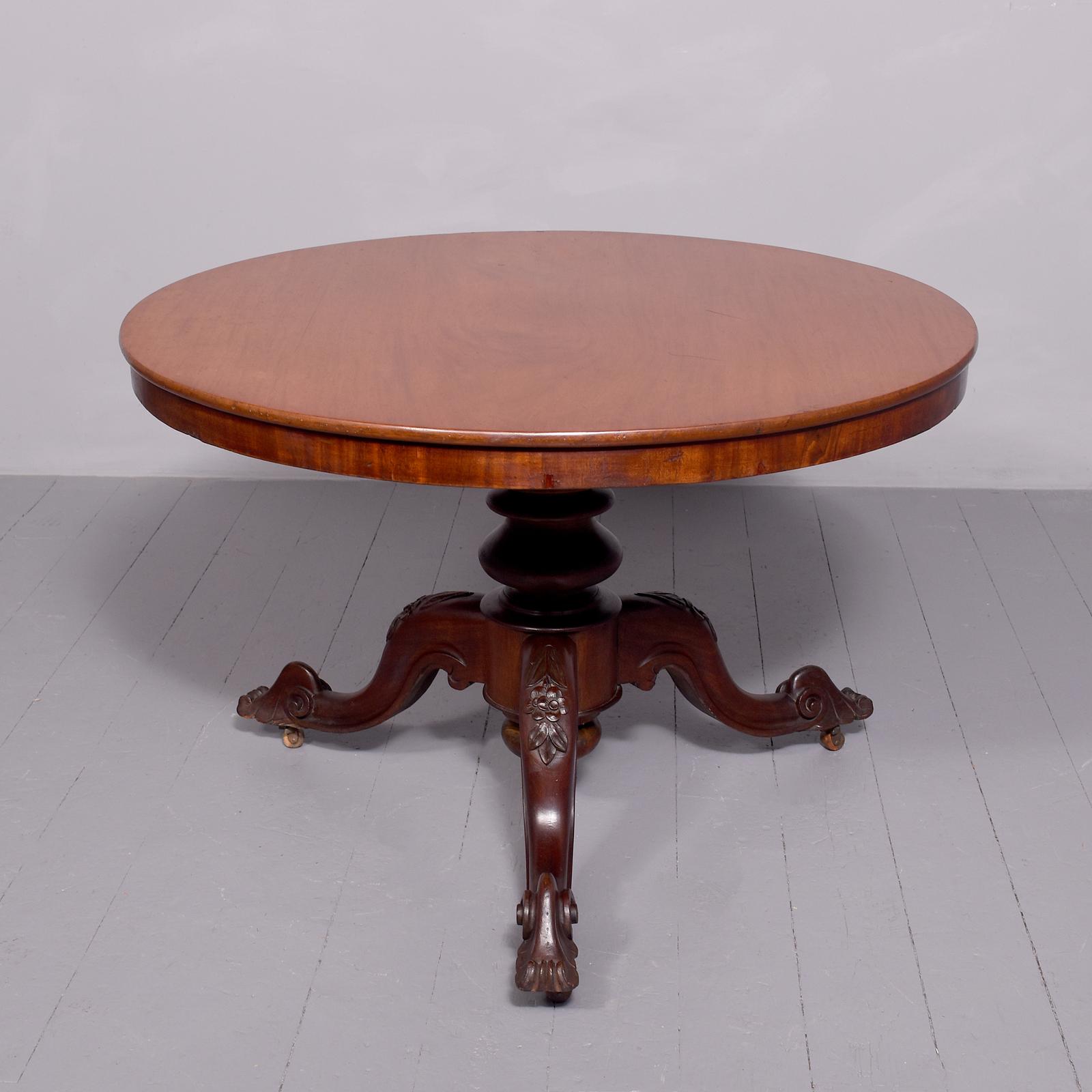 Victorian Mahogany Circular Breakfast Table (1 of 4)