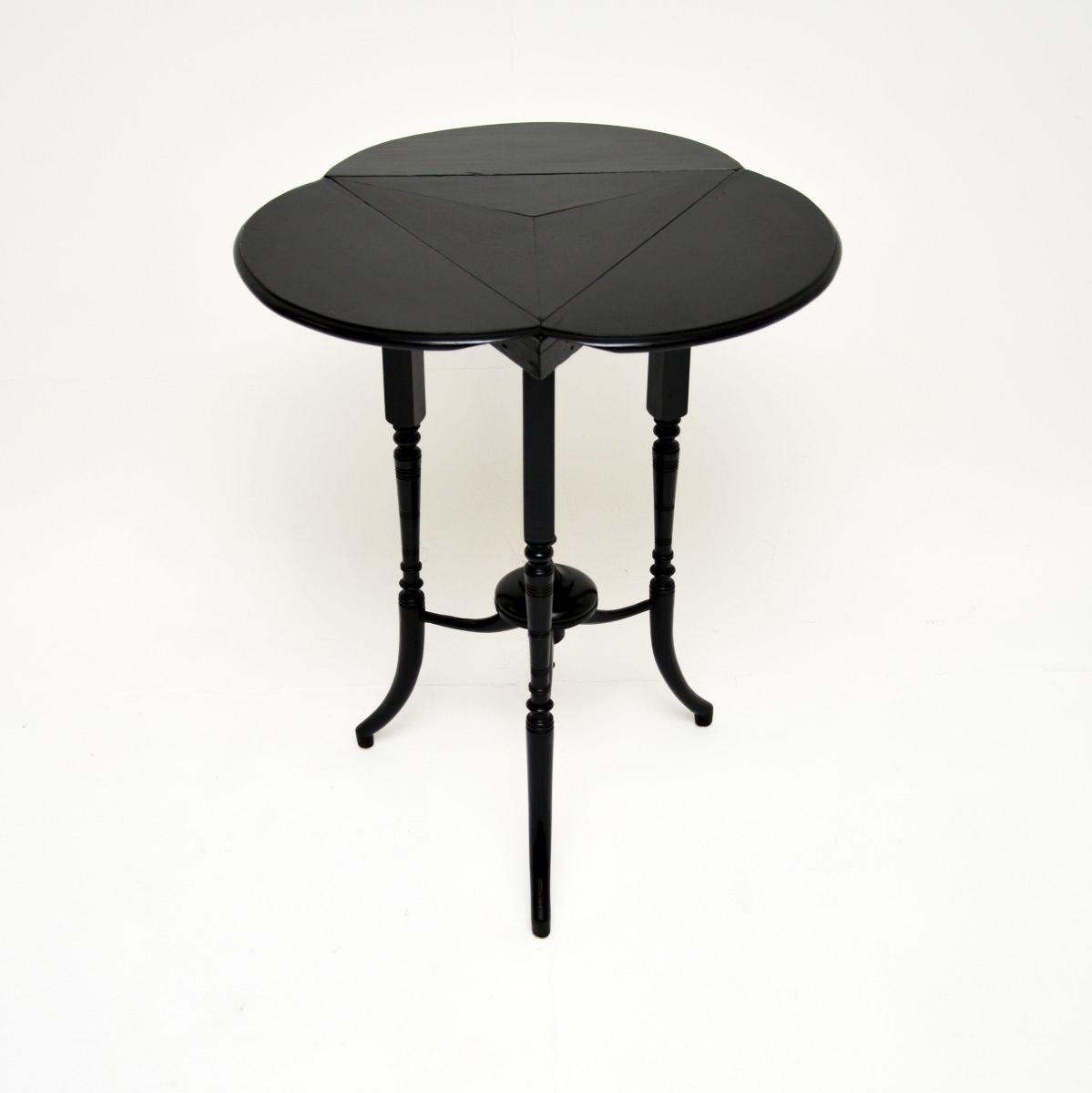 Antique Irish Ebonised Drop Leaf Side Table (1 of 8) Antique Irish Ebonised Drop Leaf Side Table (1 of 8)