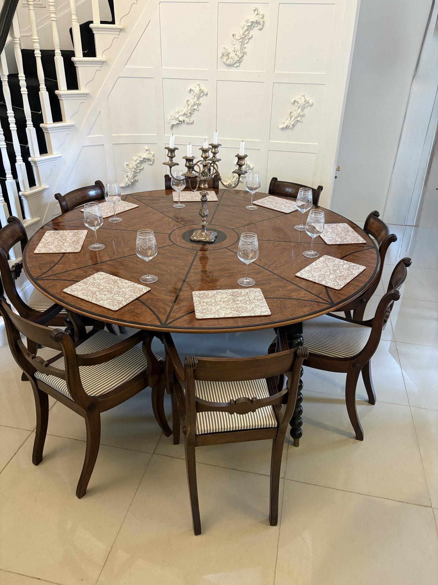 Magnificent Quality Large Antique Burr Pollard Oak & Ebony Inlaid Round Dining Table (1 of 16) Magnificent Quality Large Antique Burr Pollard Oak & Ebony Inlaid Round Dining Table (1 of 16)