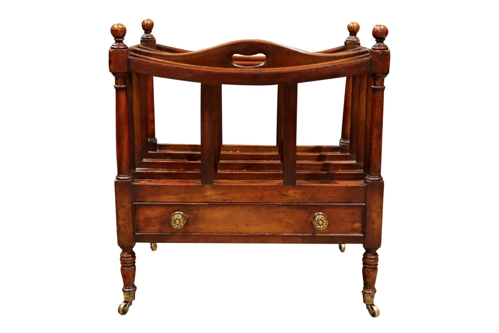 Fine Regency Mahogany Canterbury with Drawer (1 of 5) Fine Regency Mahogany Canterbury with Drawer (1 of 5)