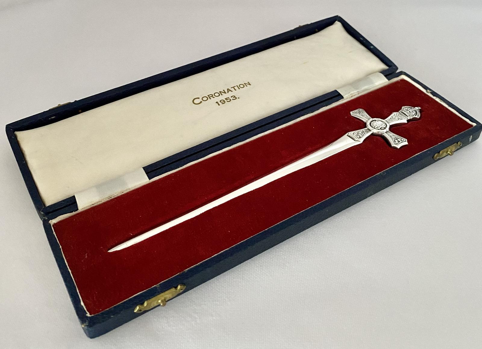 Coronation Solid Silver Letter Opener - Sheffield 1952 (1 of 8)
