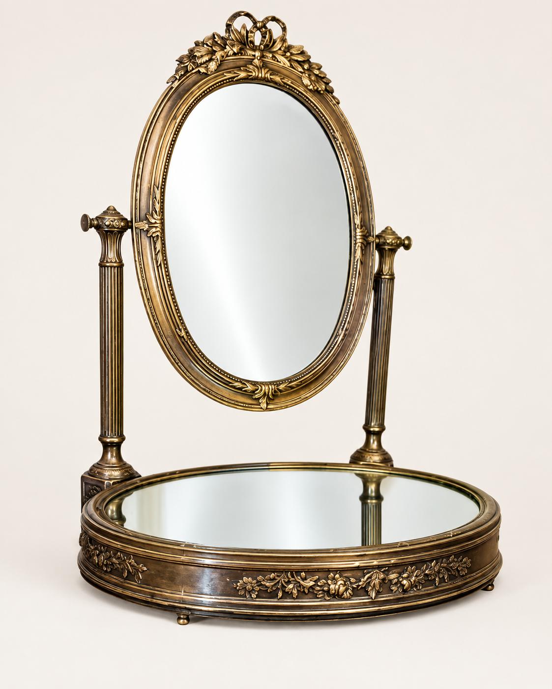A Small French Brass Vanity/ Dressing Mirror C 1880 (1 of 7) A Small French Brass Vanity/ Dressing Mirror C 1880 (1 of 7)