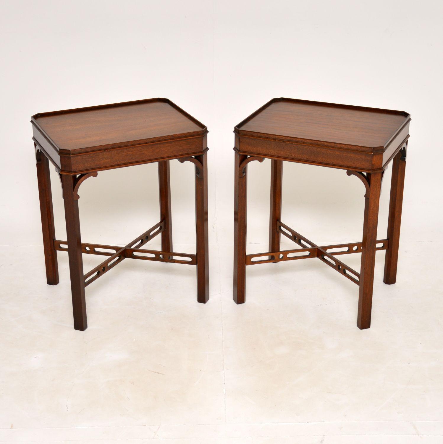 Pair of Chippendale Style Mahogany Side Tables (1 of 7) Pair of Chippendale Style Mahogany Side Tables (1 of 7)