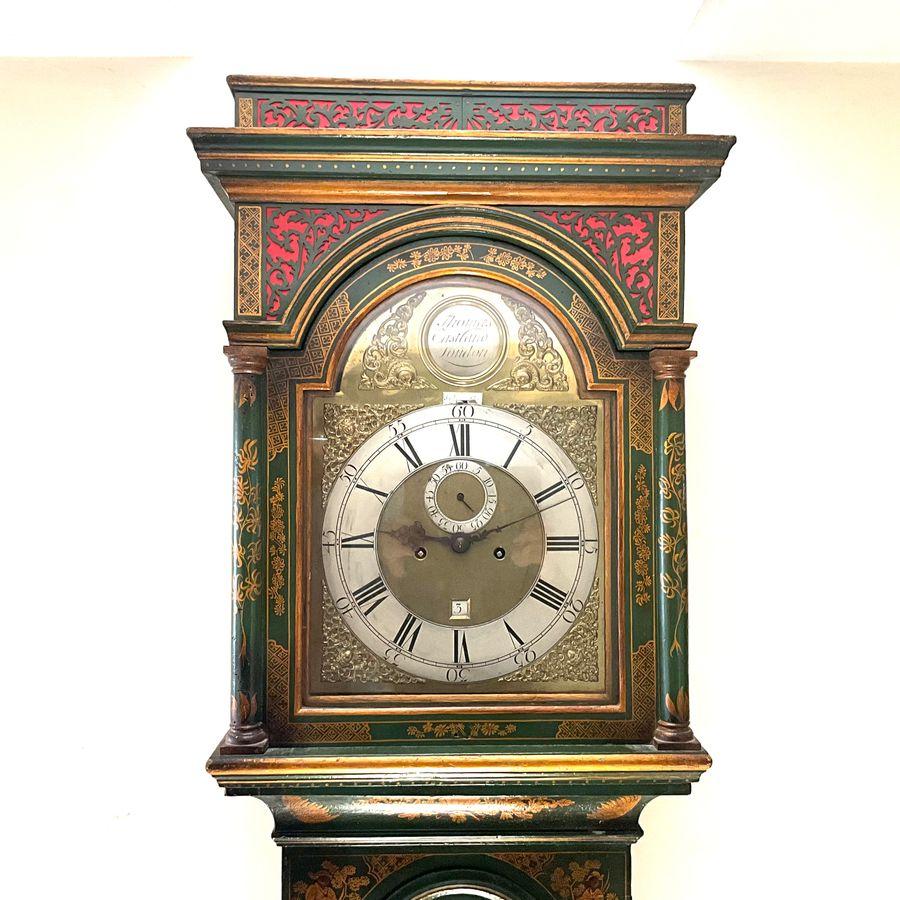 Very Original, Dark Green Chinoiserie Longcase Clock (1 of 32)