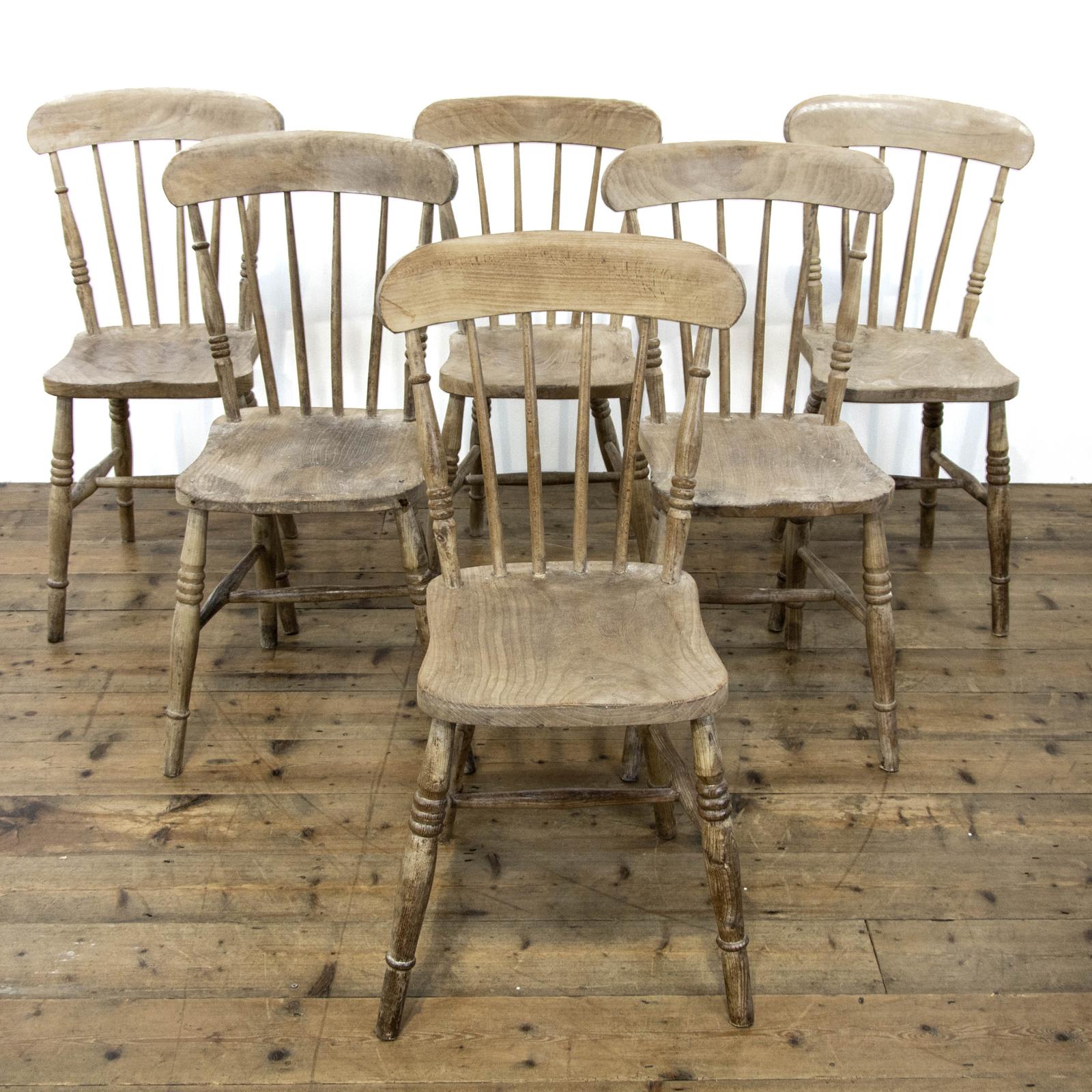 Set of Six Antique Farmhouse Kitchen Chairs (1 of 9) Set of Six Antique Farmhouse Kitchen Chairs (1 of 9)