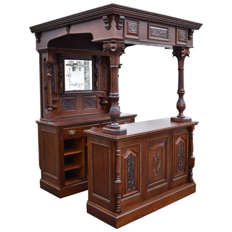 19th Century Victorian Mahogany Front and Back Bar (1 of 10)