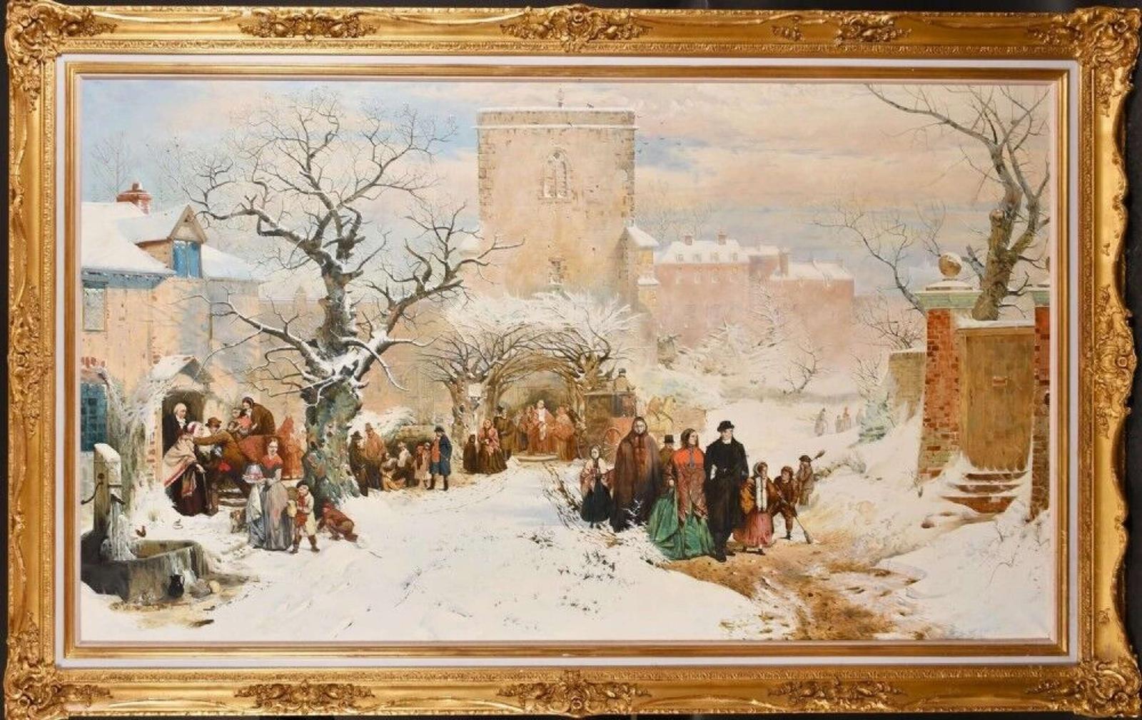 Christmas Day After John Ritchie (1821-1879) Genre Figurative Winter Landscape Oil Painting (1 of 32) Christmas Day After John Ritchie (1821-1879) Genre Figurative Winter Landscape Oil Painting (1 of 32)
