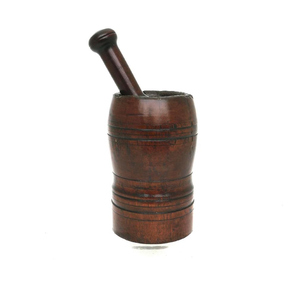 Antique Early Treen & Collectables 17th Century Fruitwood Pestle & Mortar - English 1670-1690 (1 of 6)