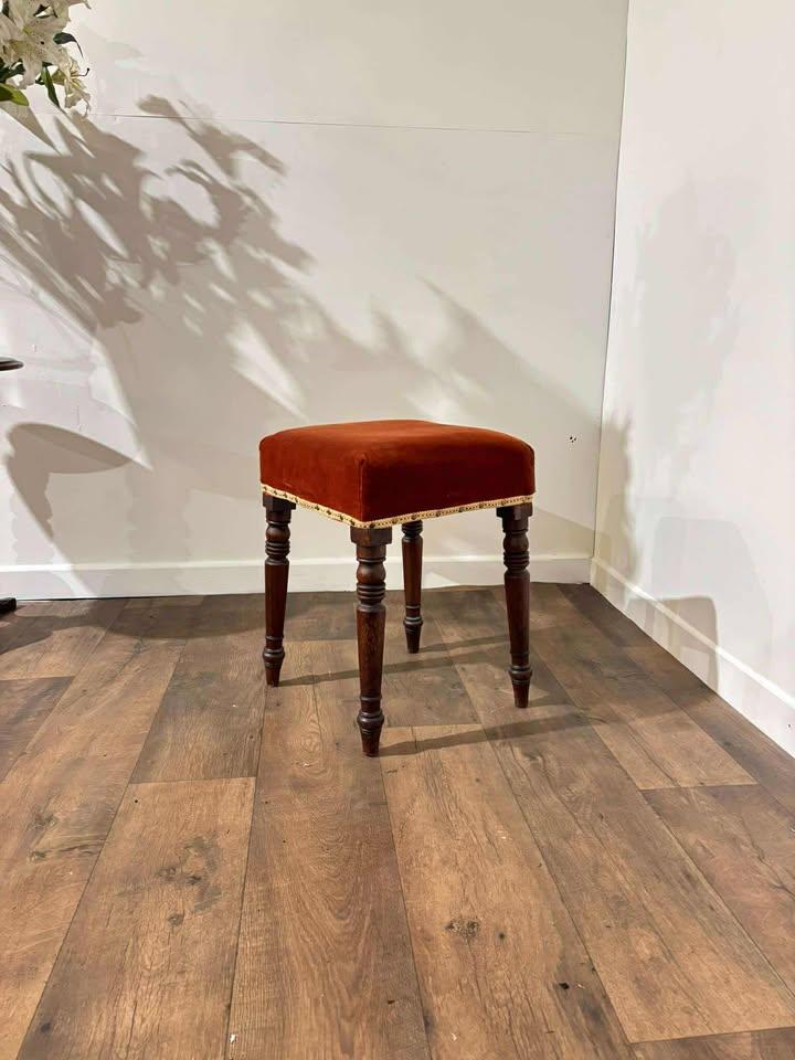 Victorian Upholstered Stool Resting on Turned Supports (1 of 18) Victorian Upholstered Stool Resting on Turned Supports (1 of 18)