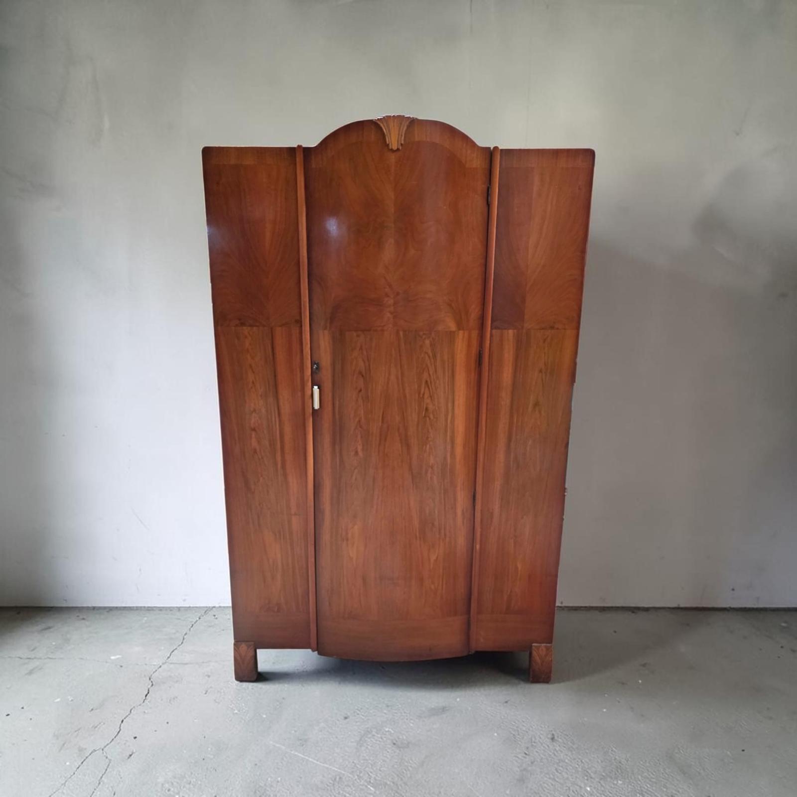 Art Deco Walnut Wardrobe / English c.1930 (1 of 10) Art Deco Walnut Wardrobe / English c.1930 (1 of 10)